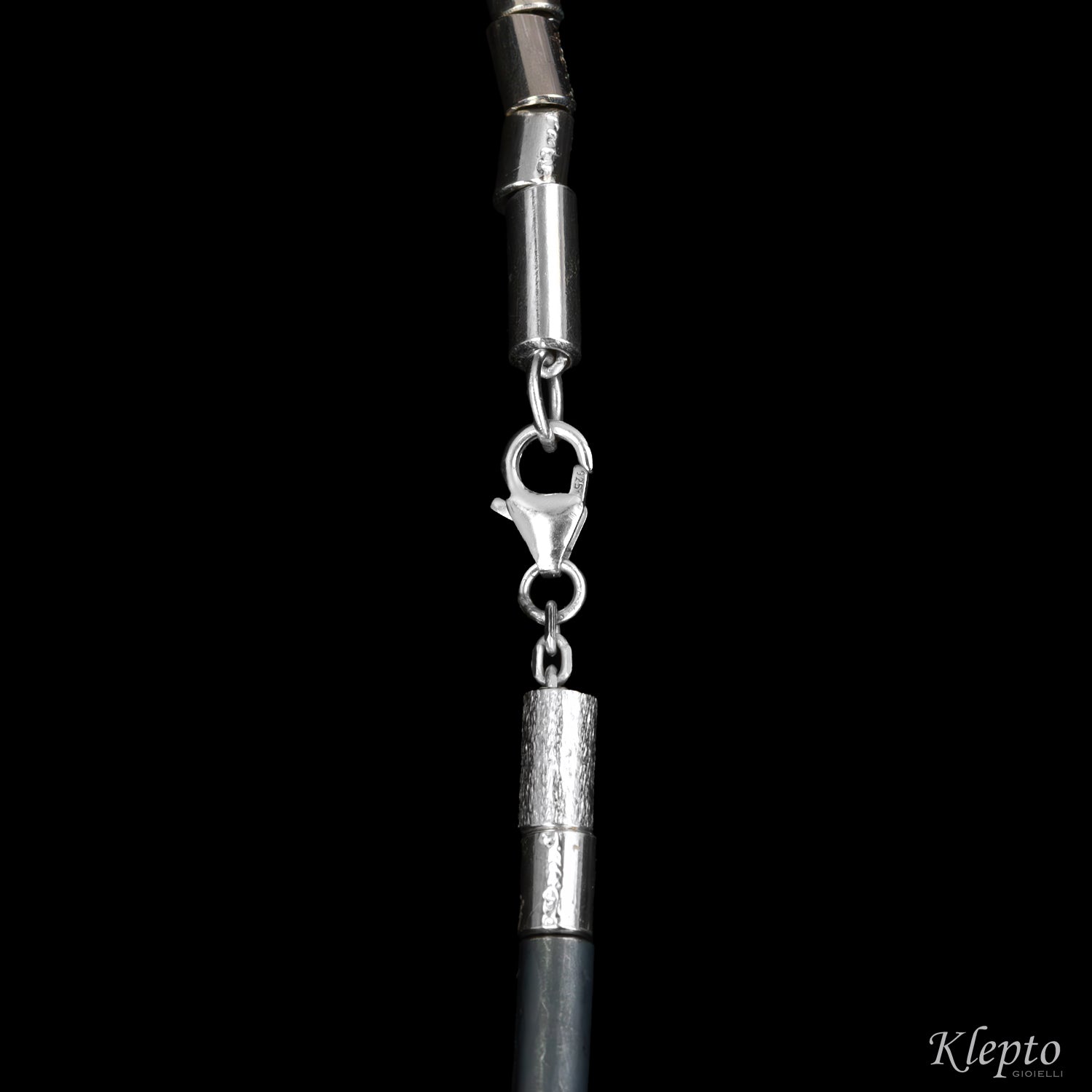 Silver Silnova® necklace with yellow gold details