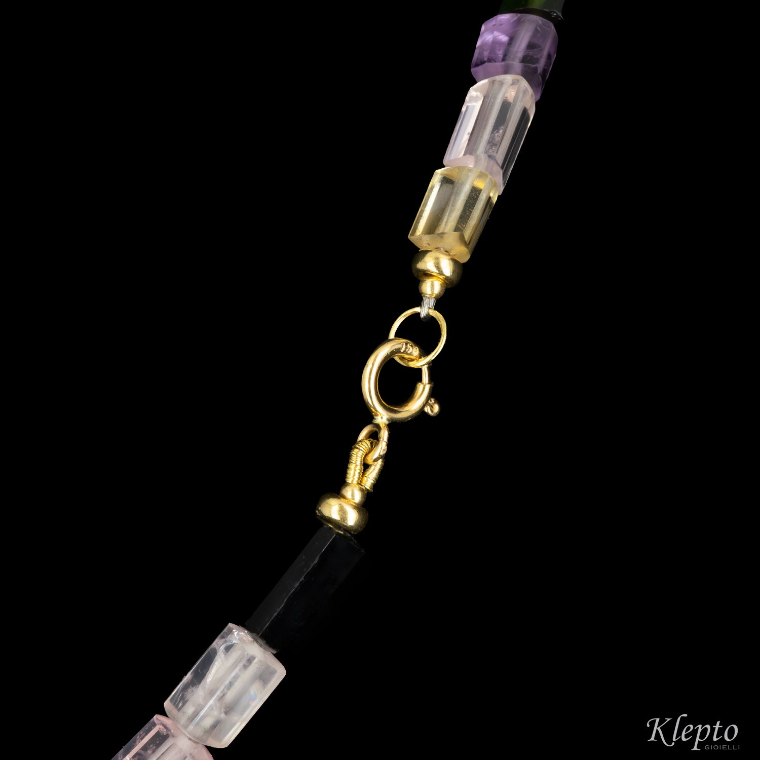 Collar with Tourmaline and Rutilated Quartz