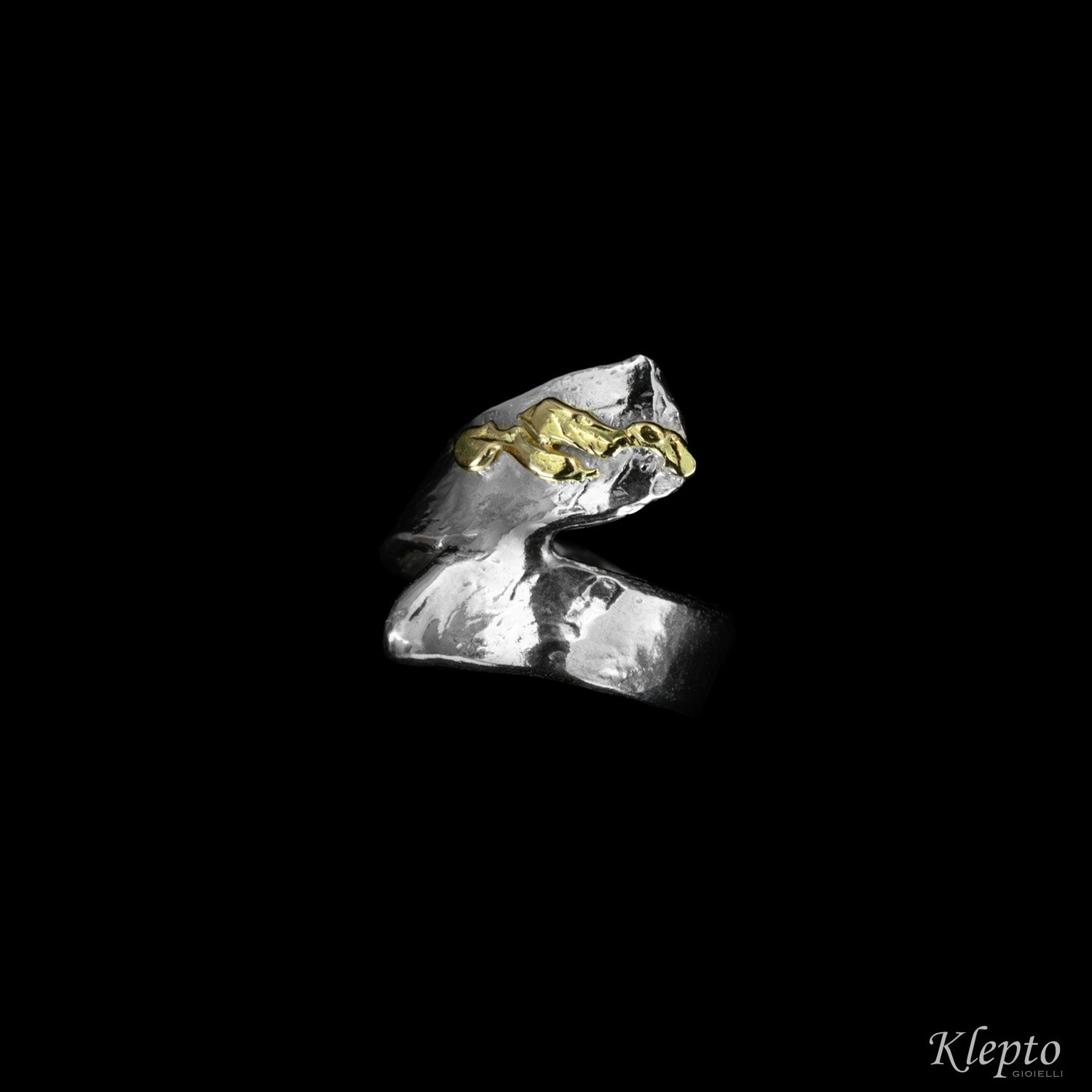 Ring in Silnova® Silver and Contrarié yellow gold