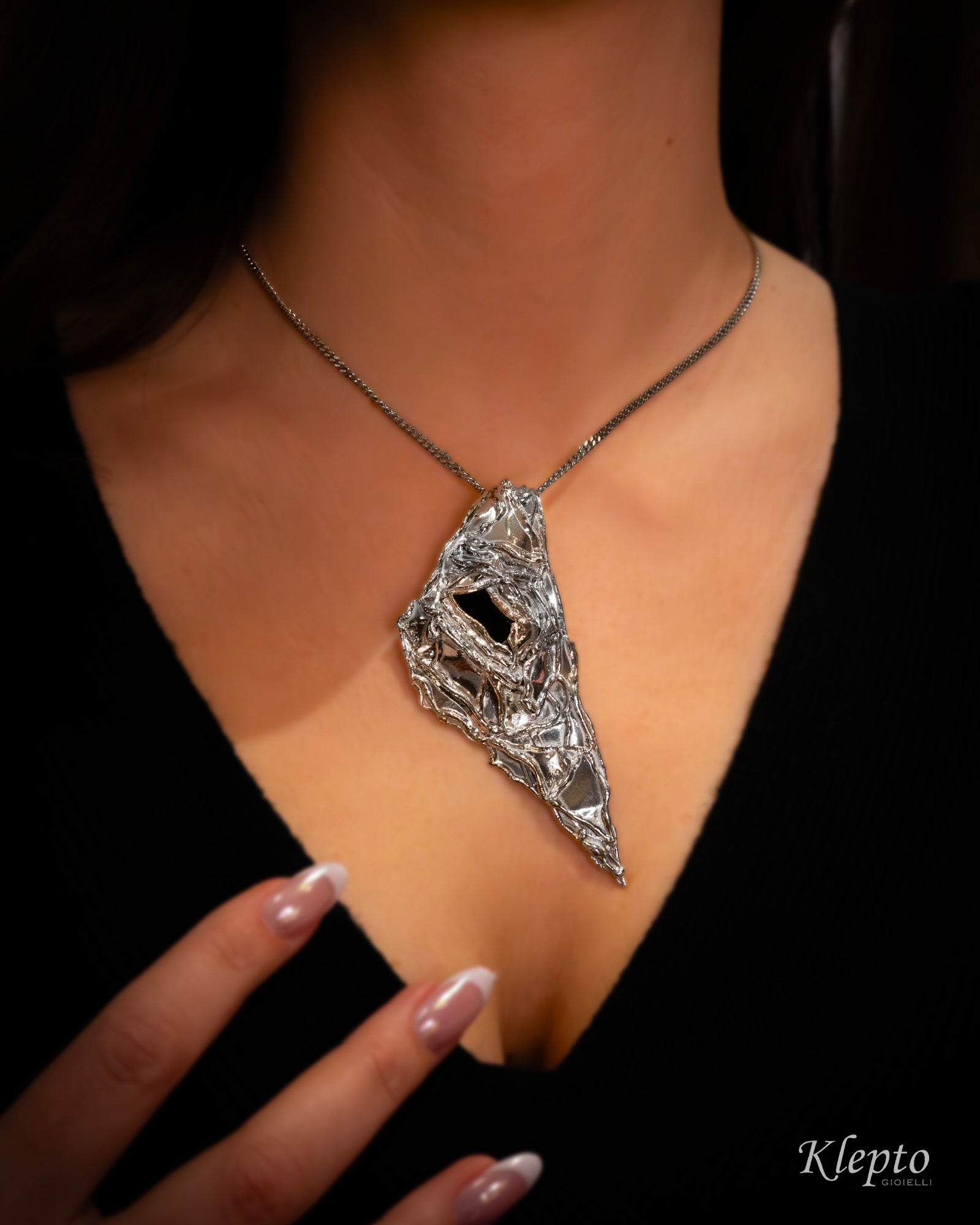 Large Silnova® Silver Pendant with Iolite
