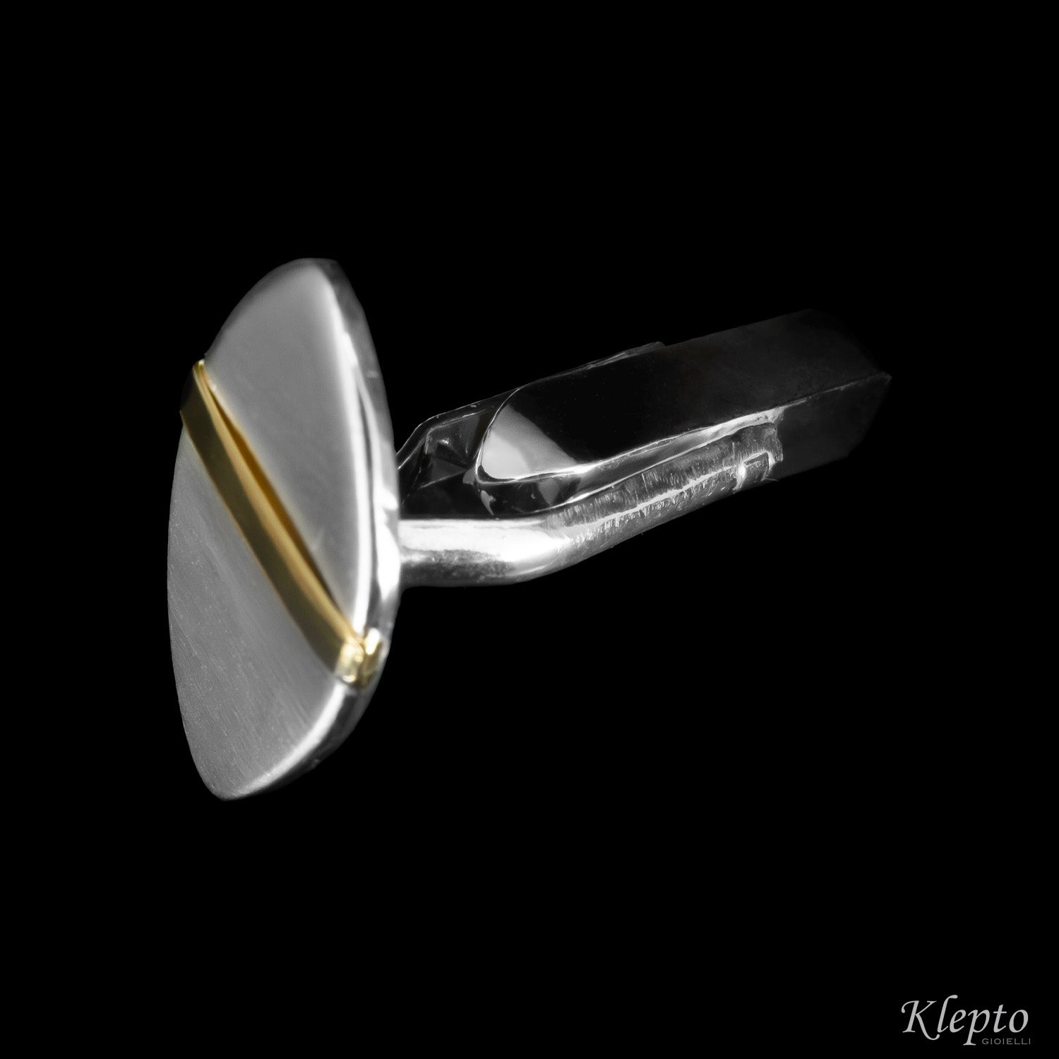 Cufflinks in Silnova® Silver and yellow gold details