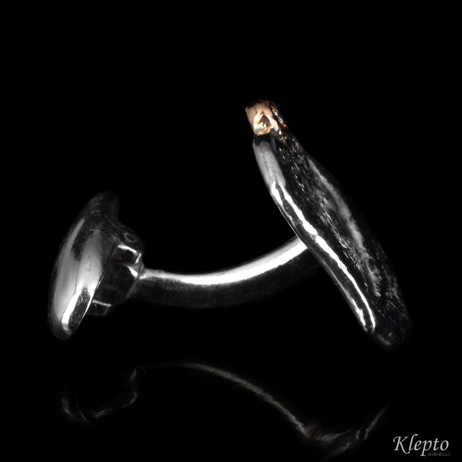 Silver Twin Rings Silnova® with Diamonds and details in yellow and rose gold