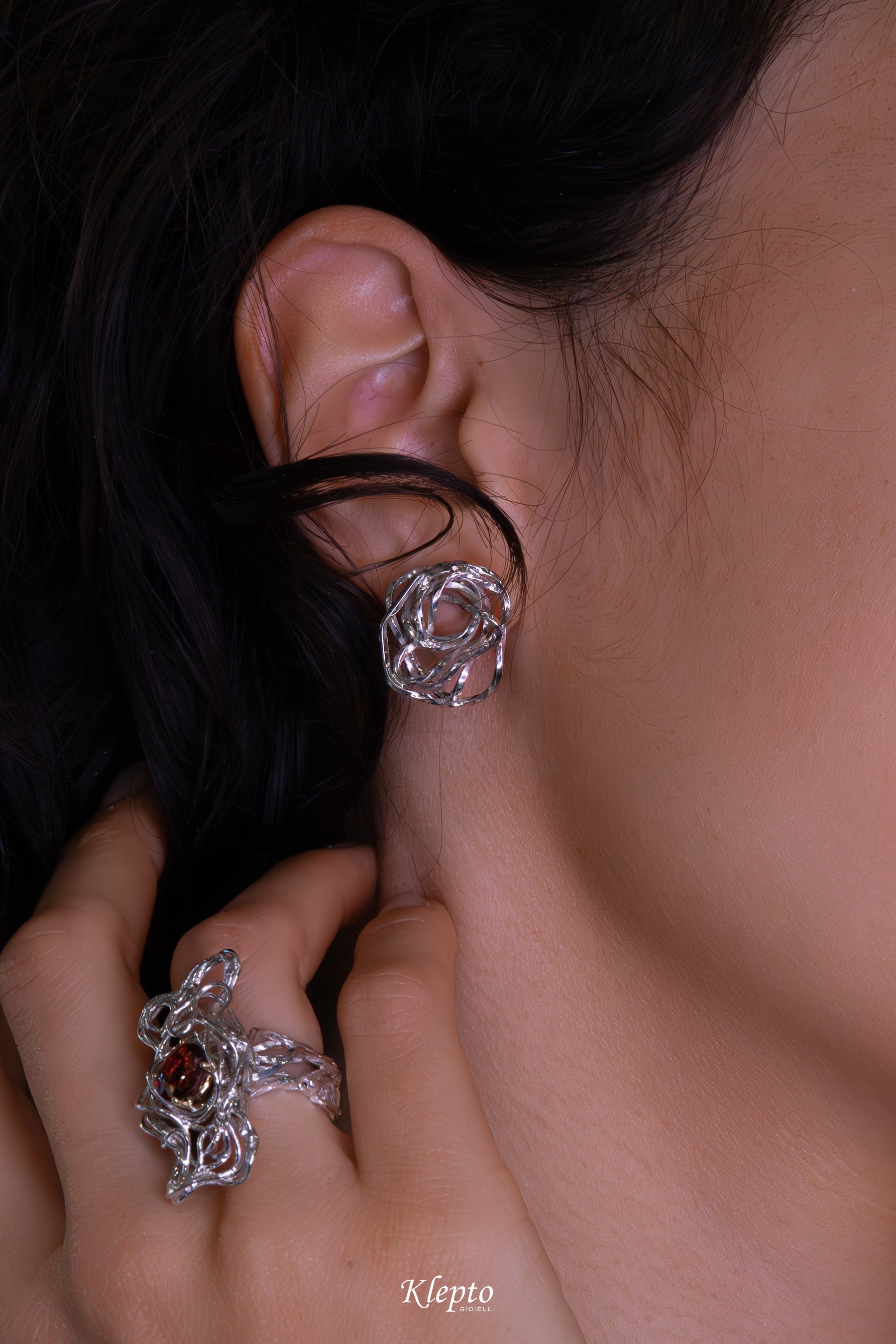 Silver Silnova® Earrings with Twisted Wire