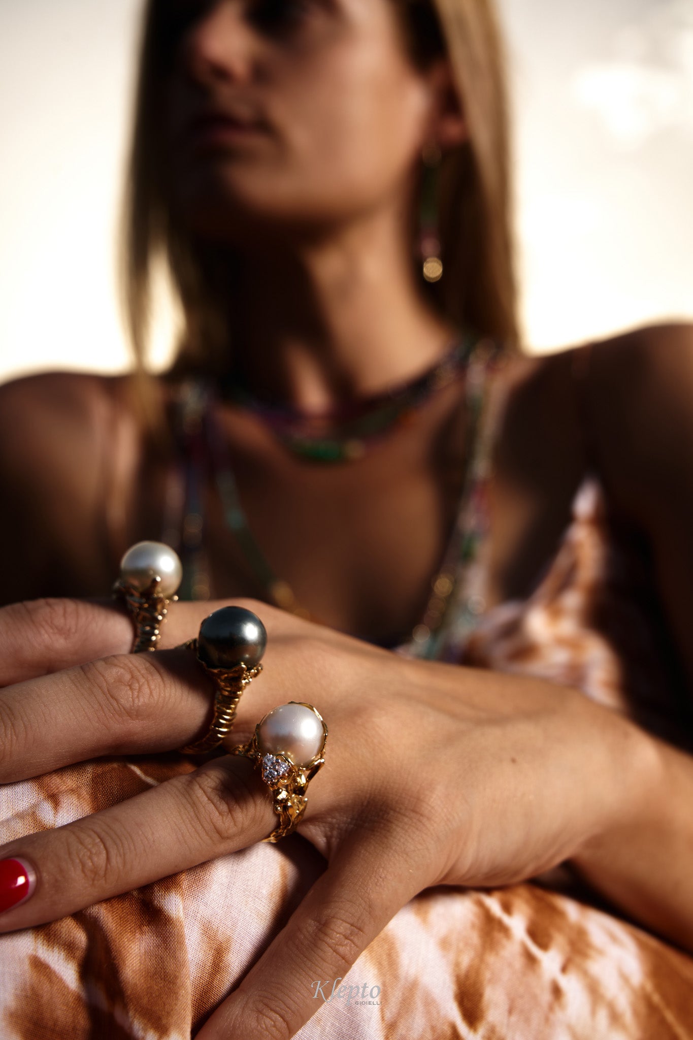 Natural white gold ring "Baleno" with Australian Pearl