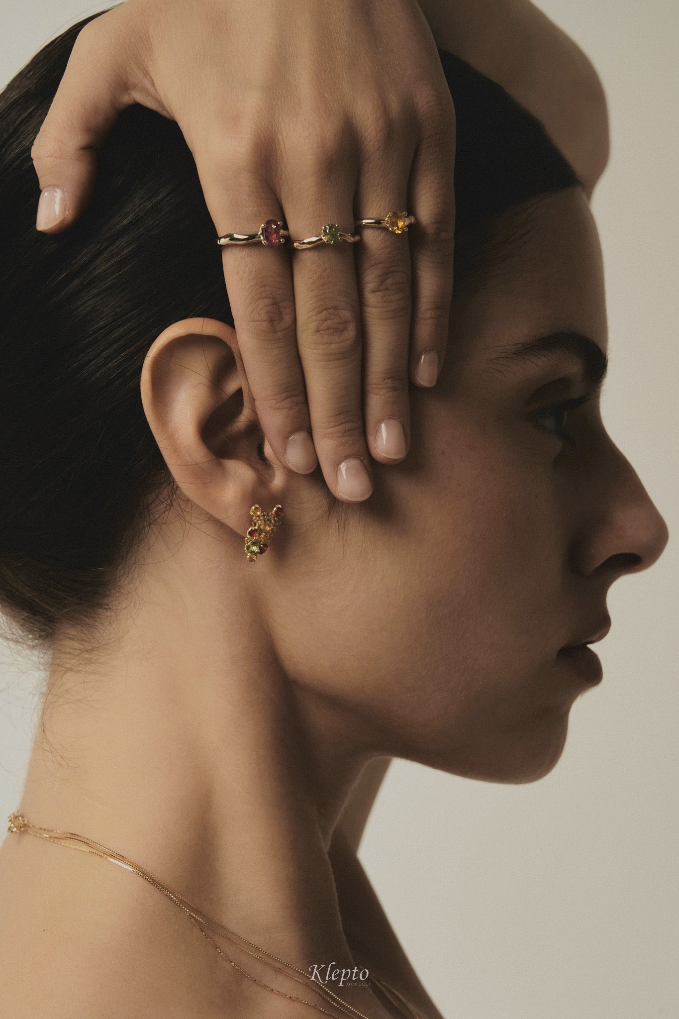 Yellow gold ring "Divenire" with natural yellow zircon