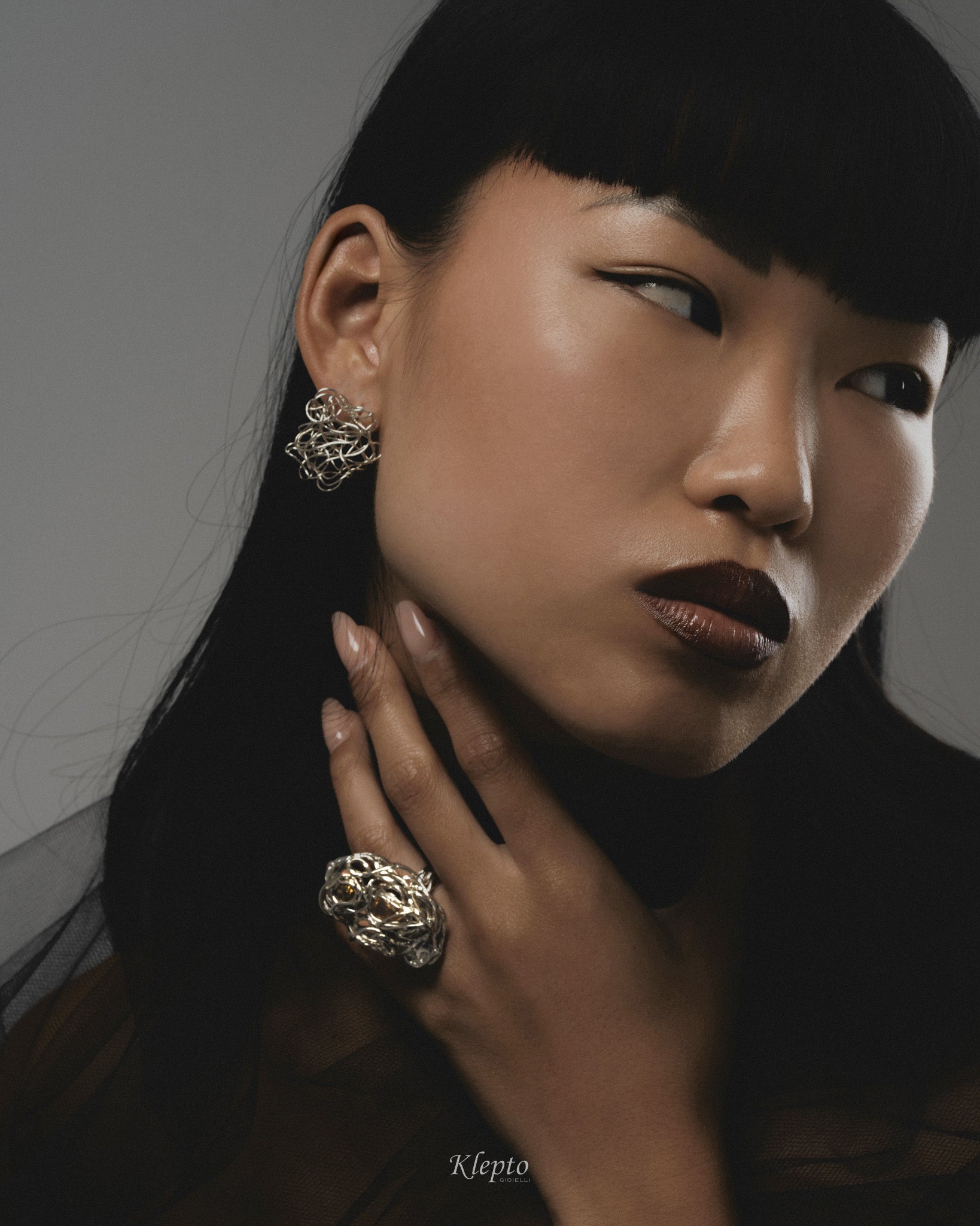 Silnova® silver braided wire earrings