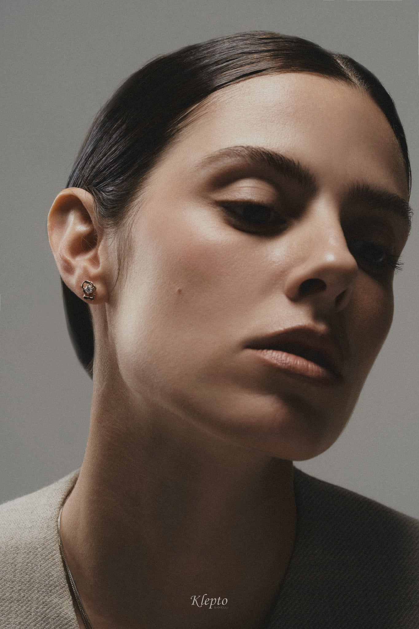 White and rose gold earrings with Diamonds "Pepita"
