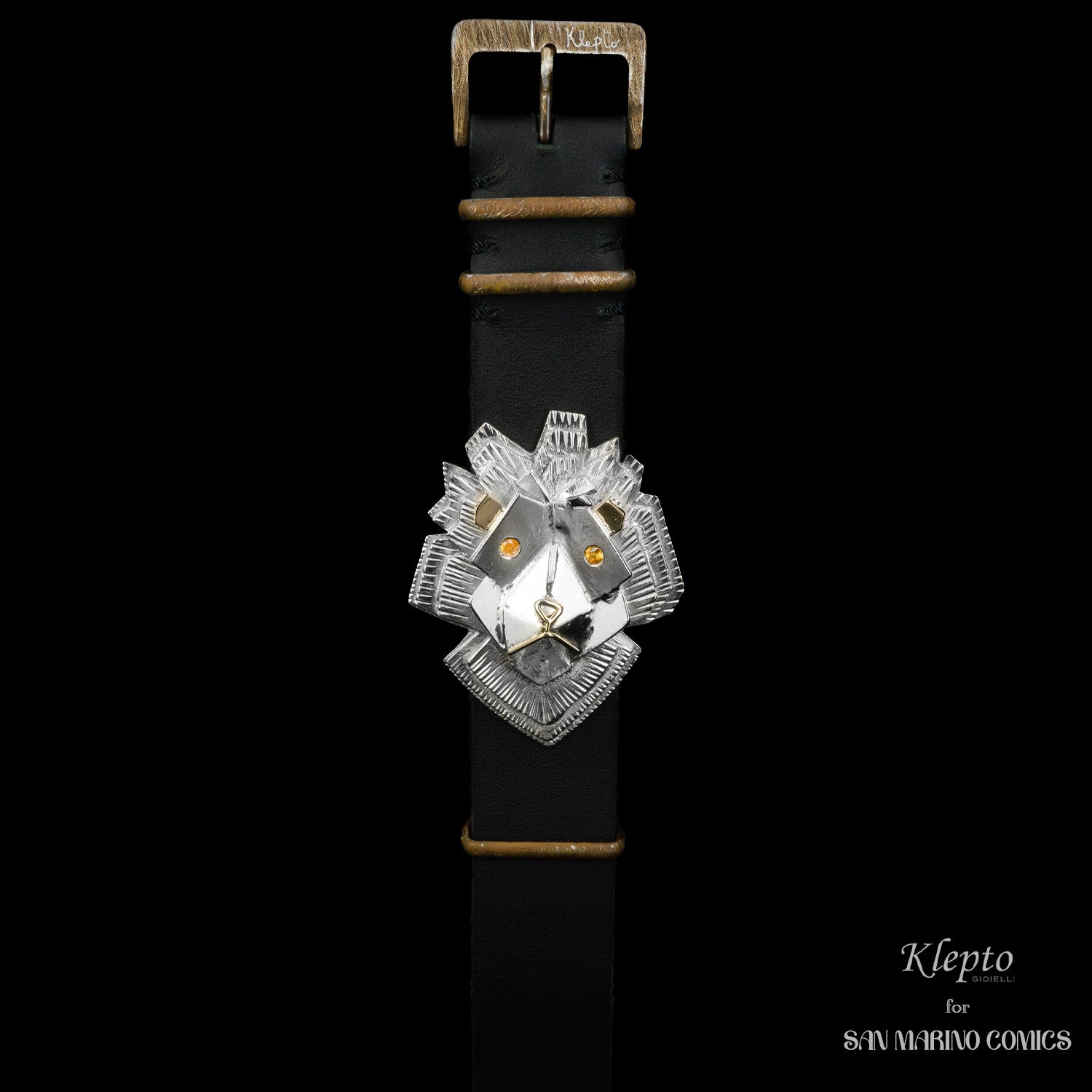 Silnova "Il Leone Leo" Silver Bracelet with yellow Sapphires and yellow gold details