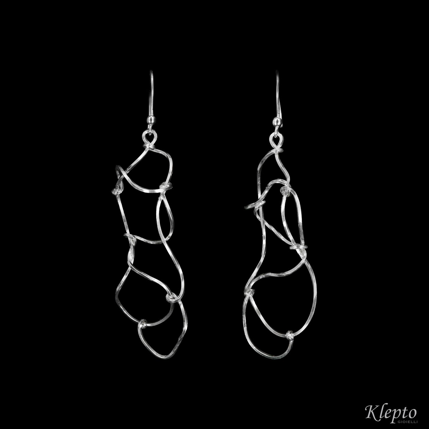 Silver Silnova® earrings with braided wire