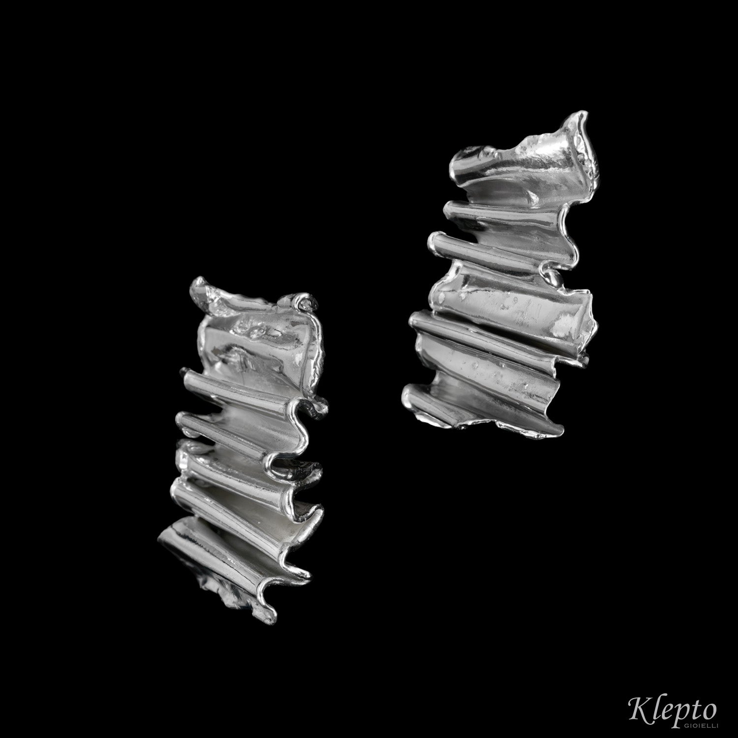 Folded Silnova® Silver earrings