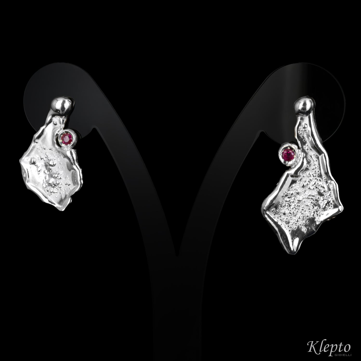 Silnova® Silver "Oasi" Earrings with Rubies