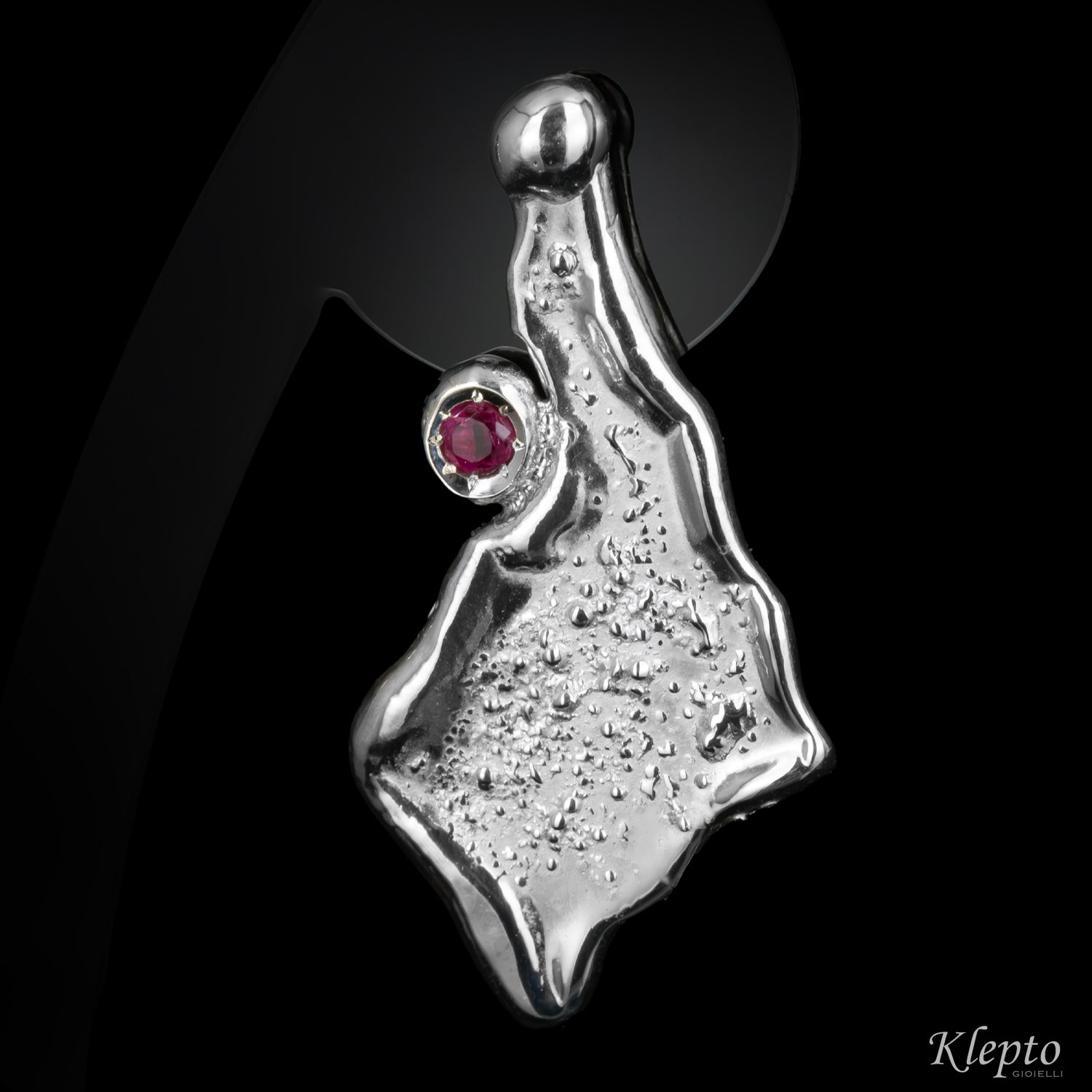Silnova® Silver "Oasi" Earrings with Rubies