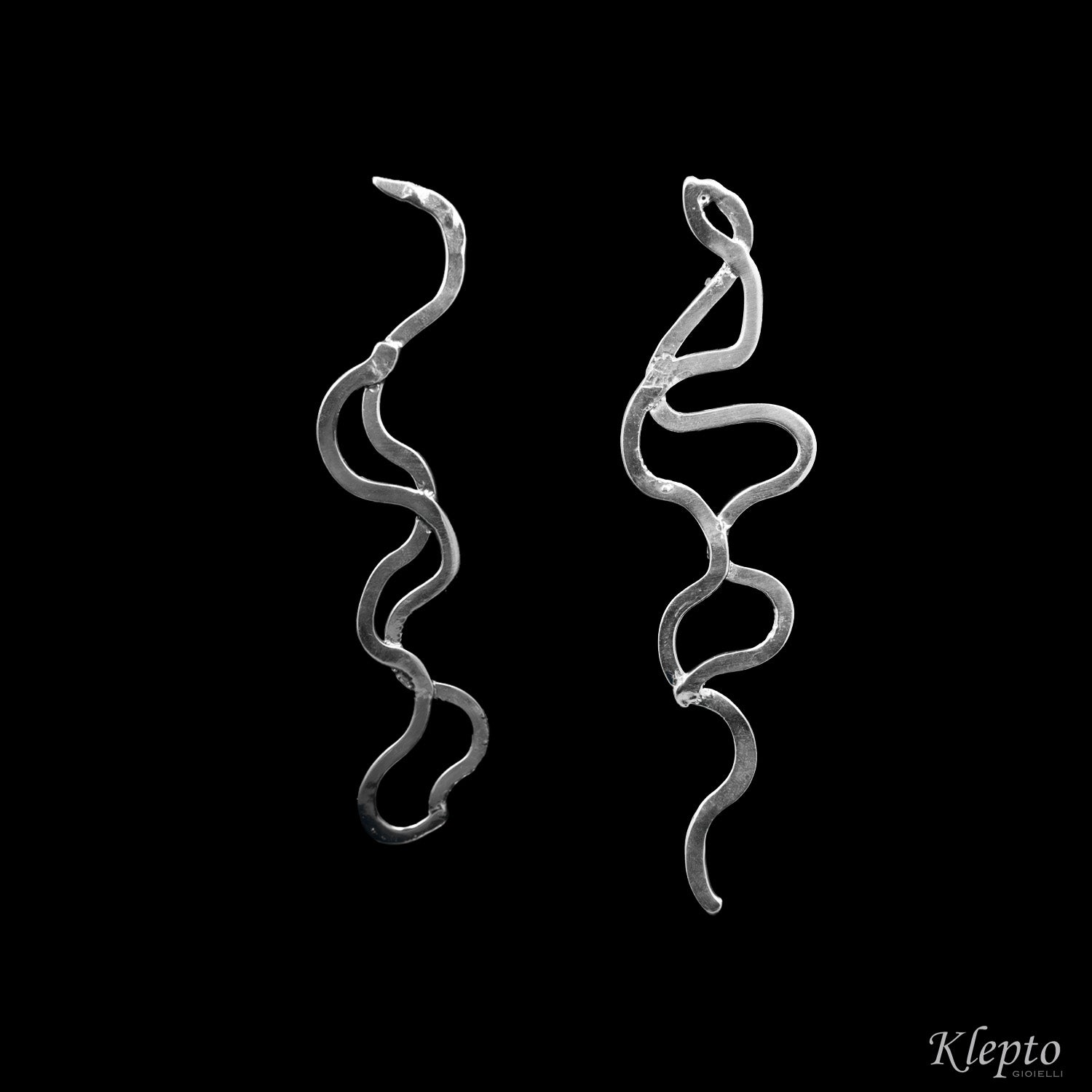 Silver Silnova® wavy wire earrings