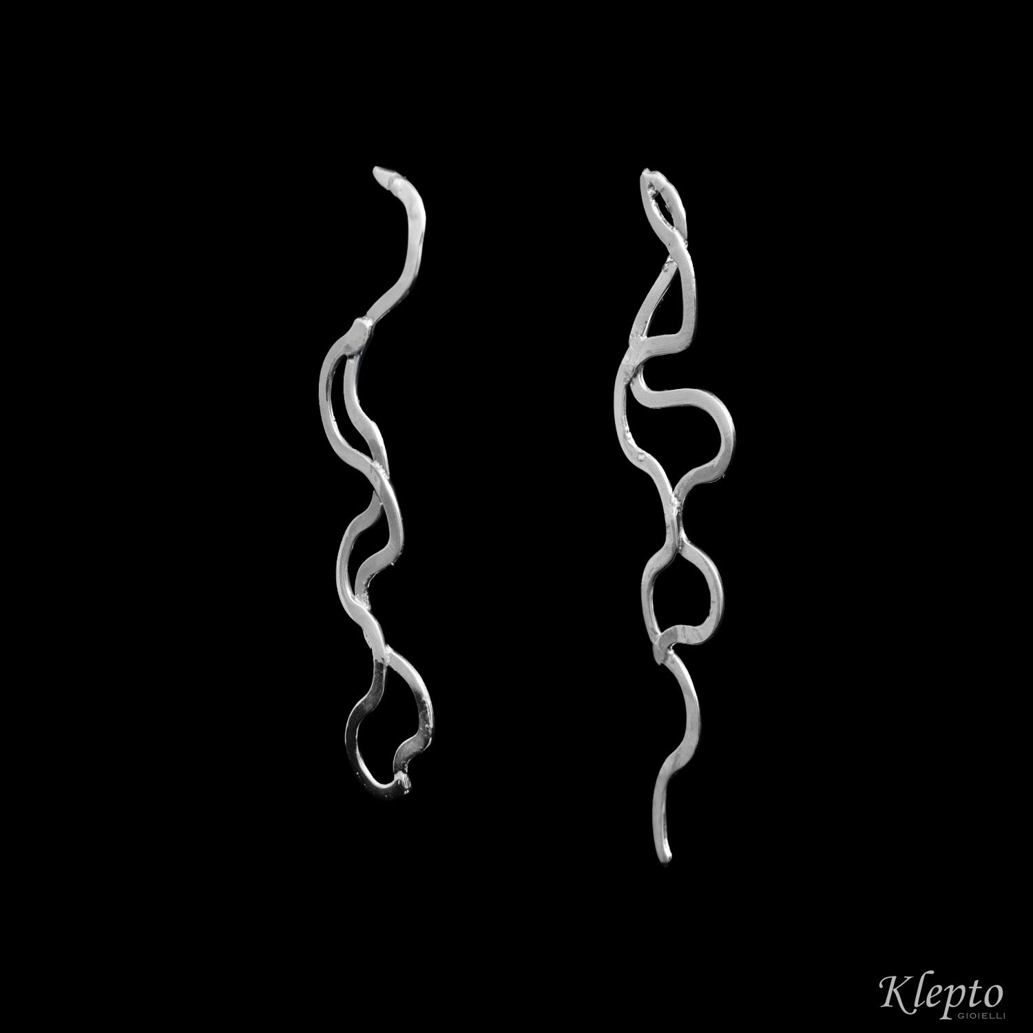 Silver Silnova® wavy wire earrings