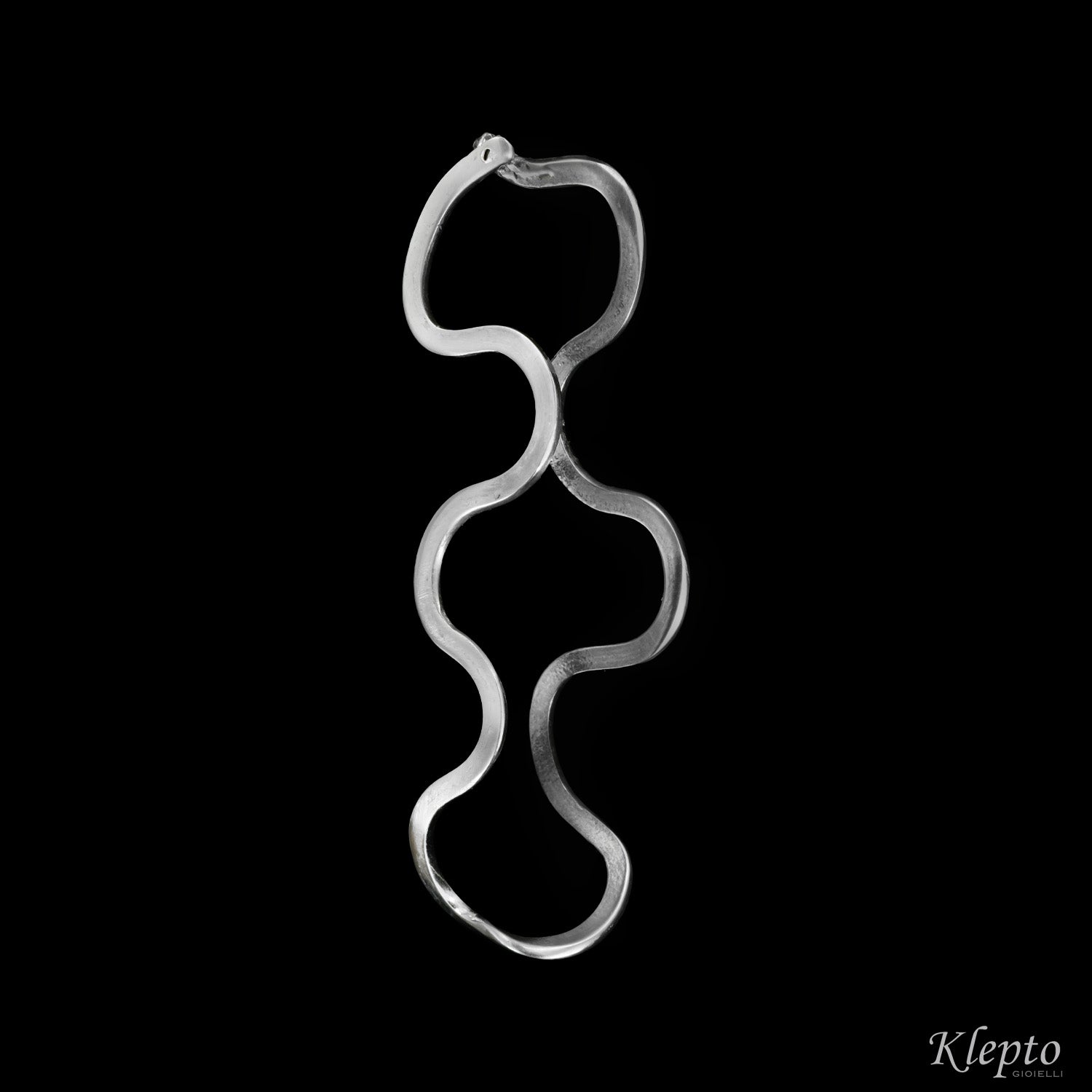 Silnova® Silver earrings with double wavy wire