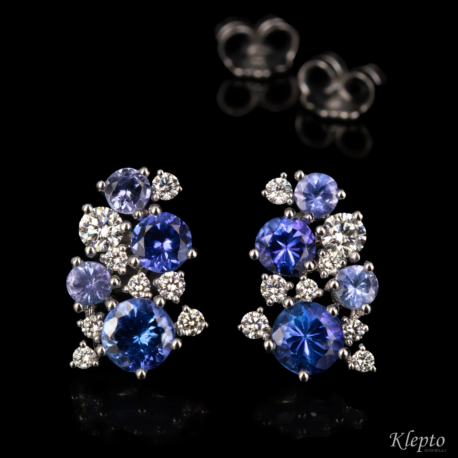 White gold earrings with Tanzanites and Diamonds