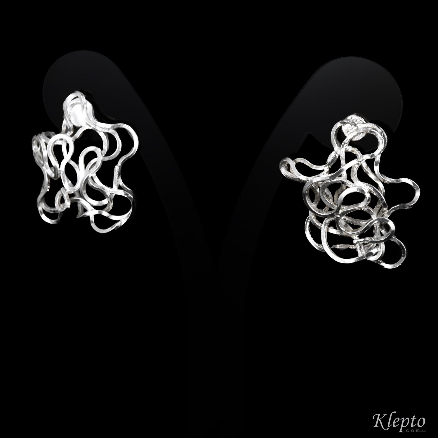 Silver Silnova® Earrings with Twisted Wire
