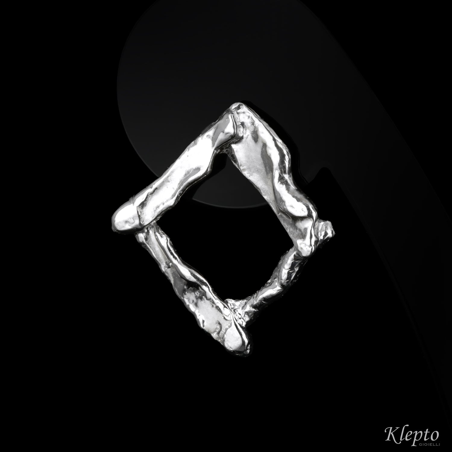 Asymmetric Silver Silnova® Earrings with Flame-Fused Design