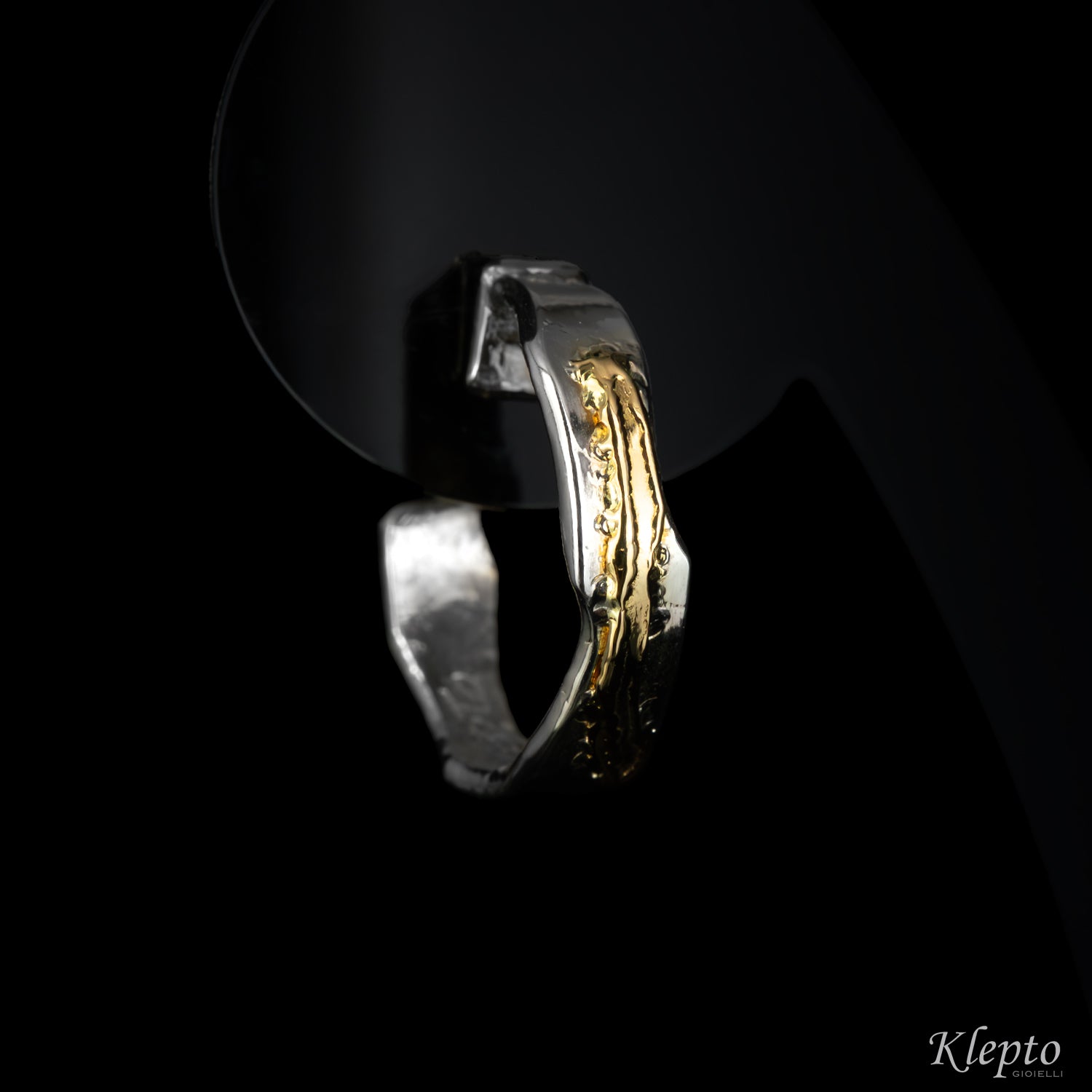 Silver Silnova® earrings with yellow gold details