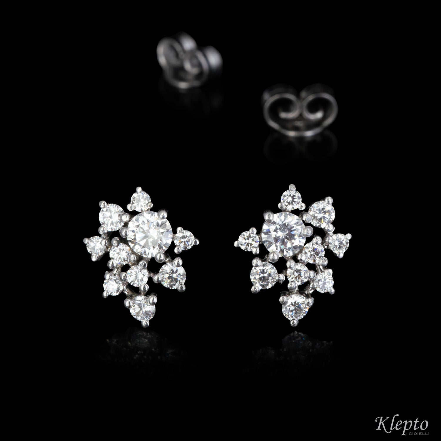 White gold earrings with diamonds