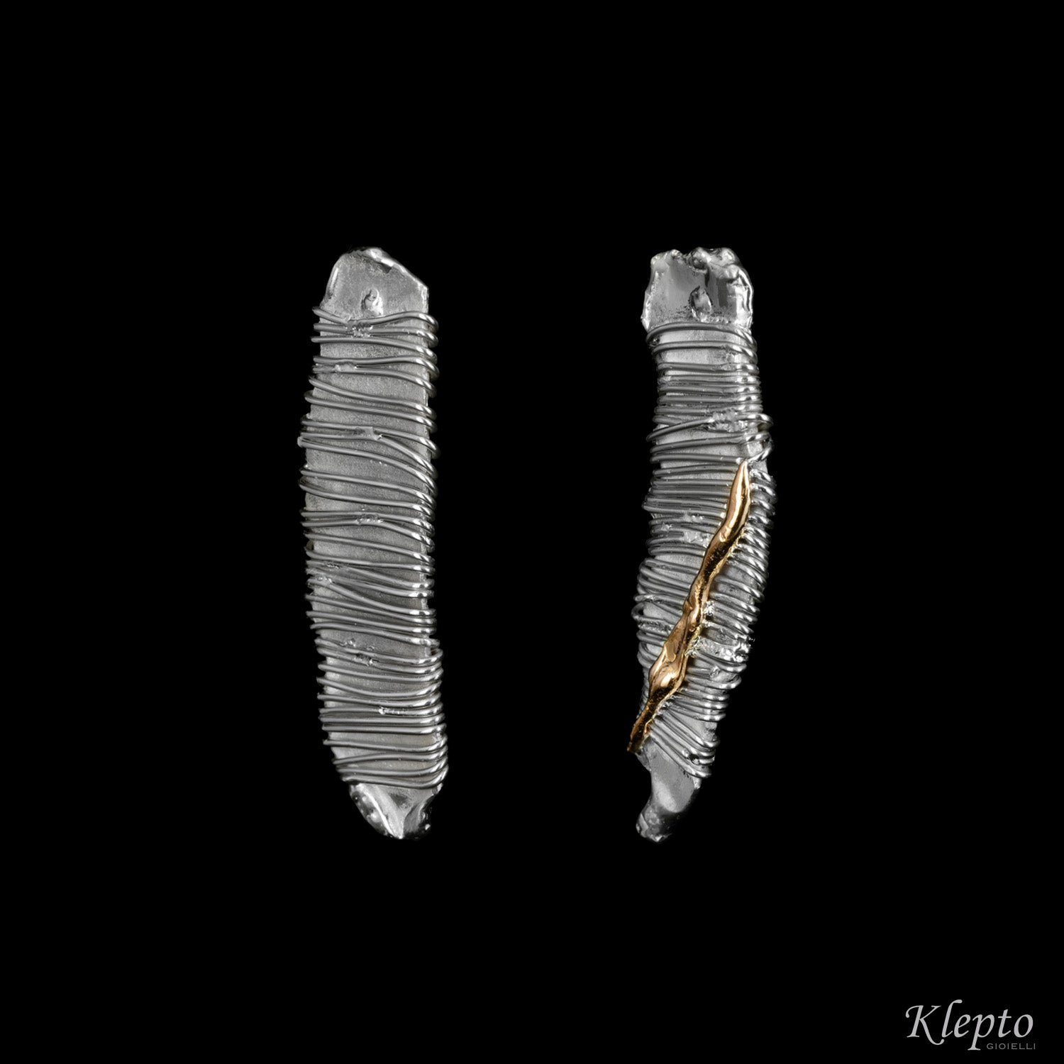 Silnova® "Cosmic" Silver earrings with rose gold details