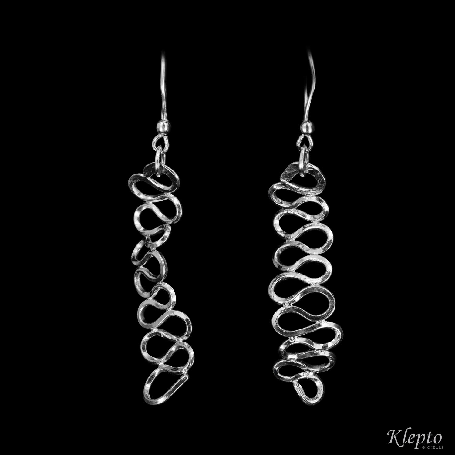 Silver Silnova® wavy wire earrings