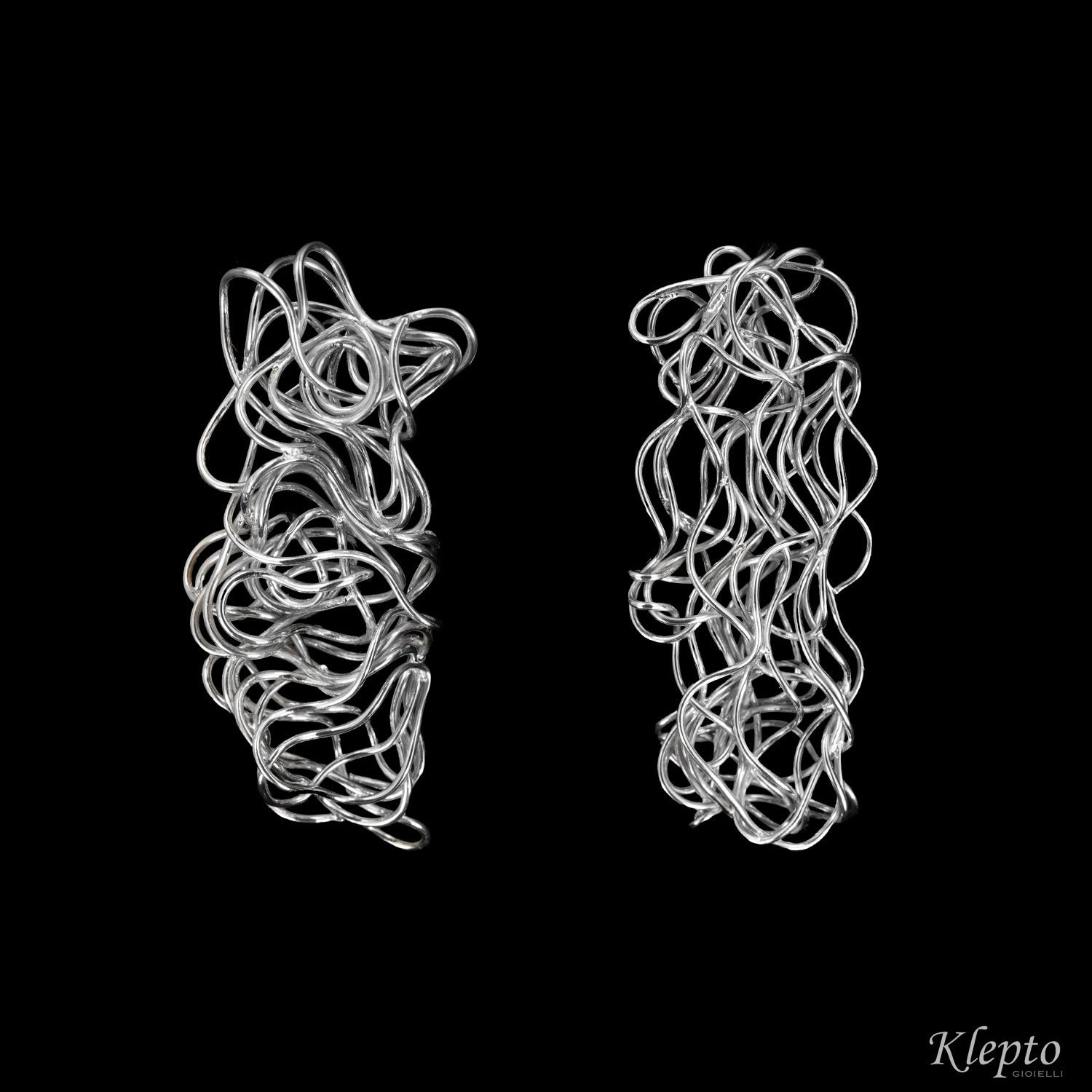 Silnova® silver braided wire earrings