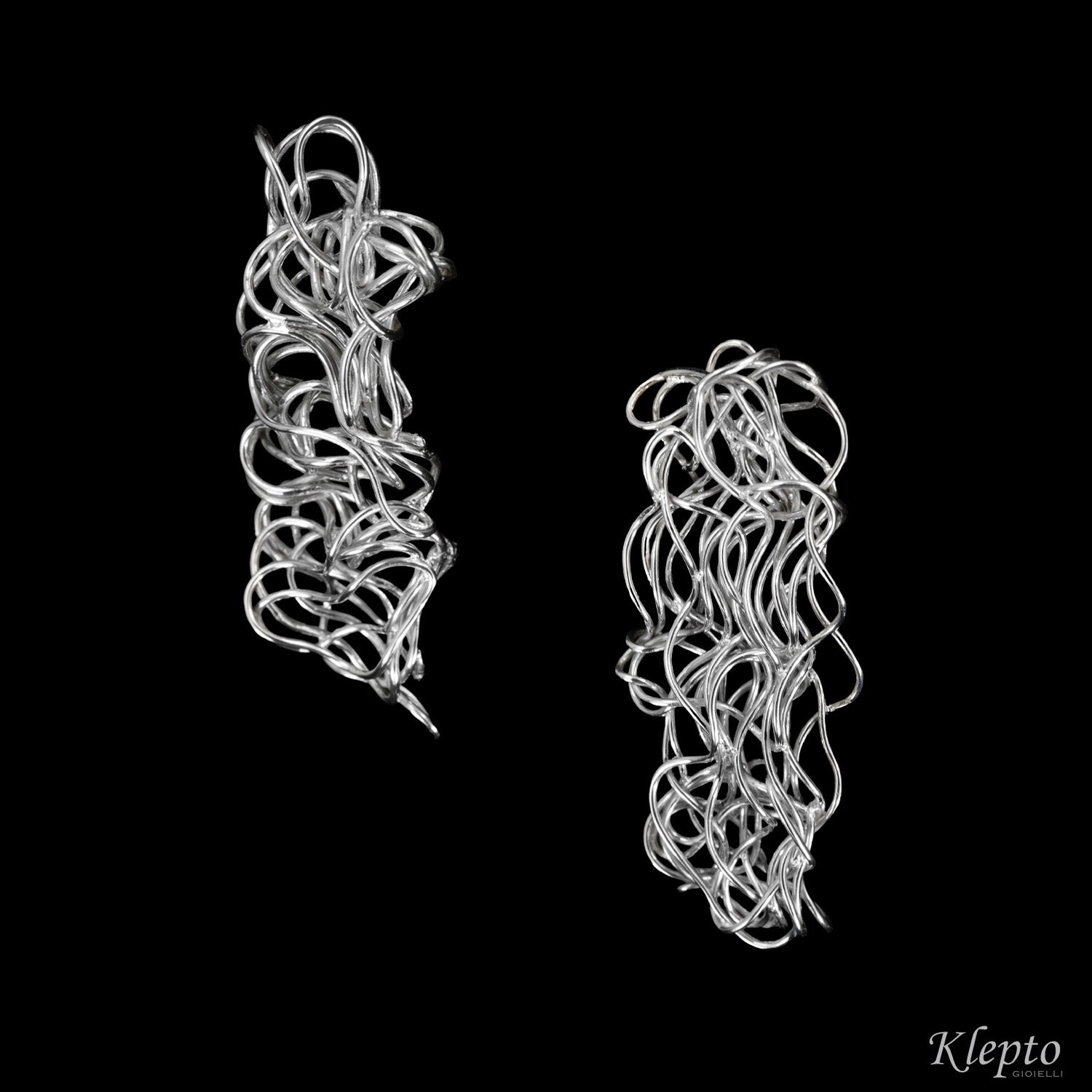Silnova® silver braided wire earrings