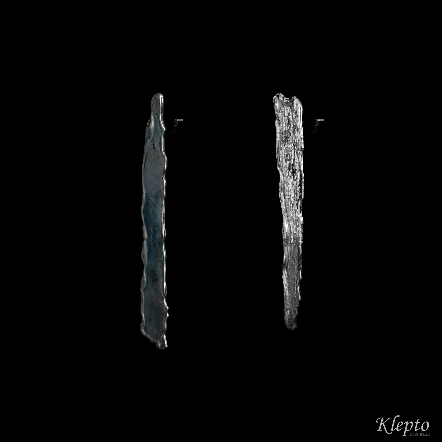 Burnished and satin Silnova® Silver earrings