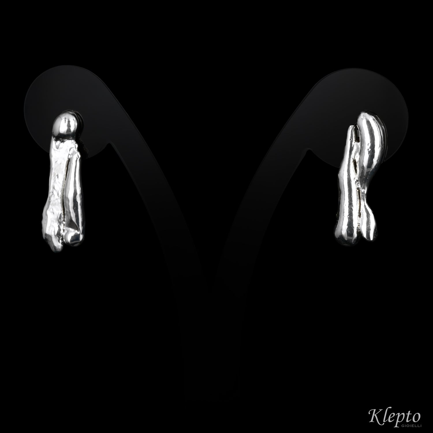 Flame-Cast Silver Earrings Silnova®