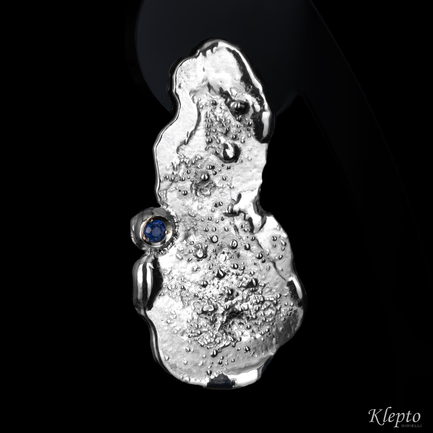 Silver Silnova® Flame-Fused Earrings with Blue Sapphires