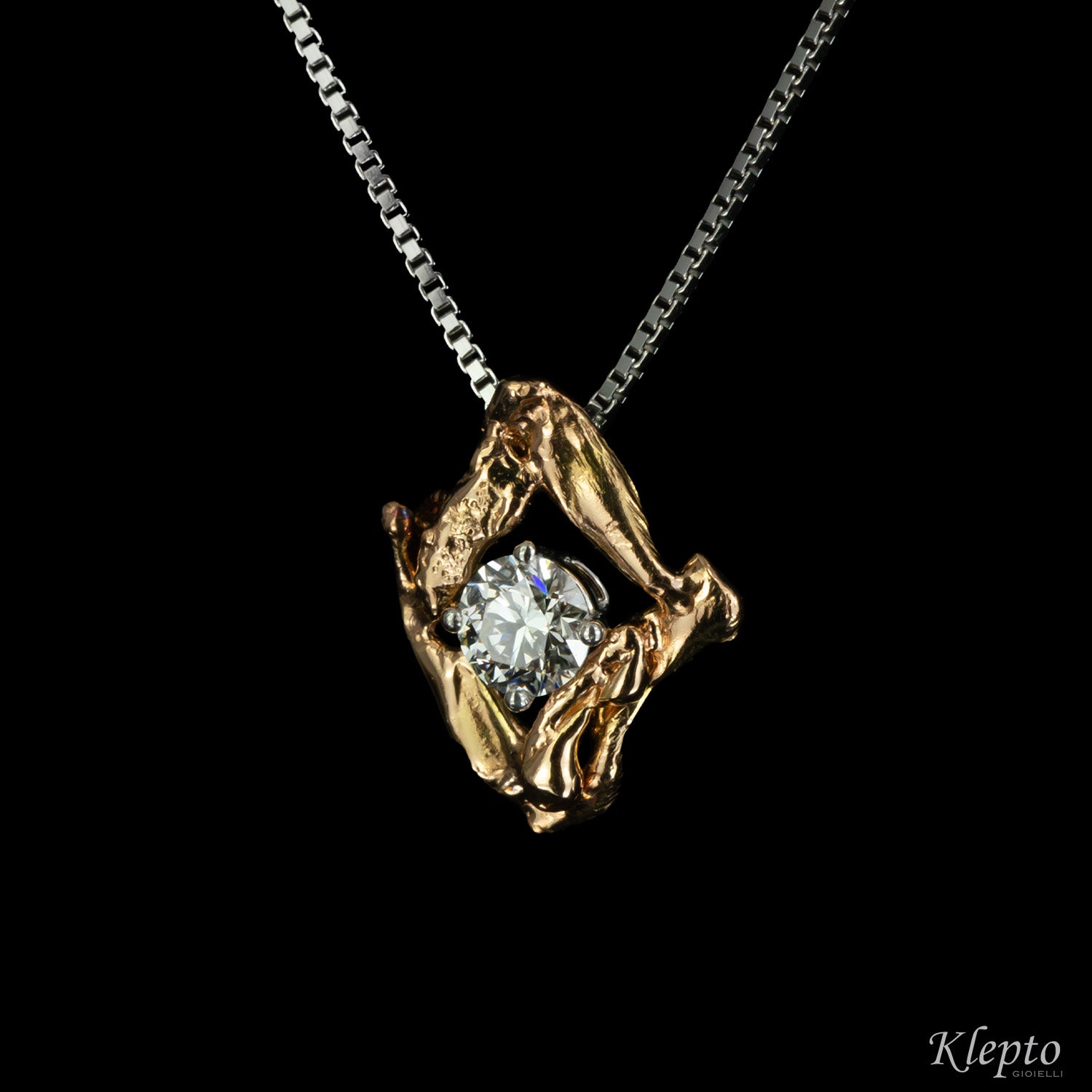Pepita pendant in white and rose gold