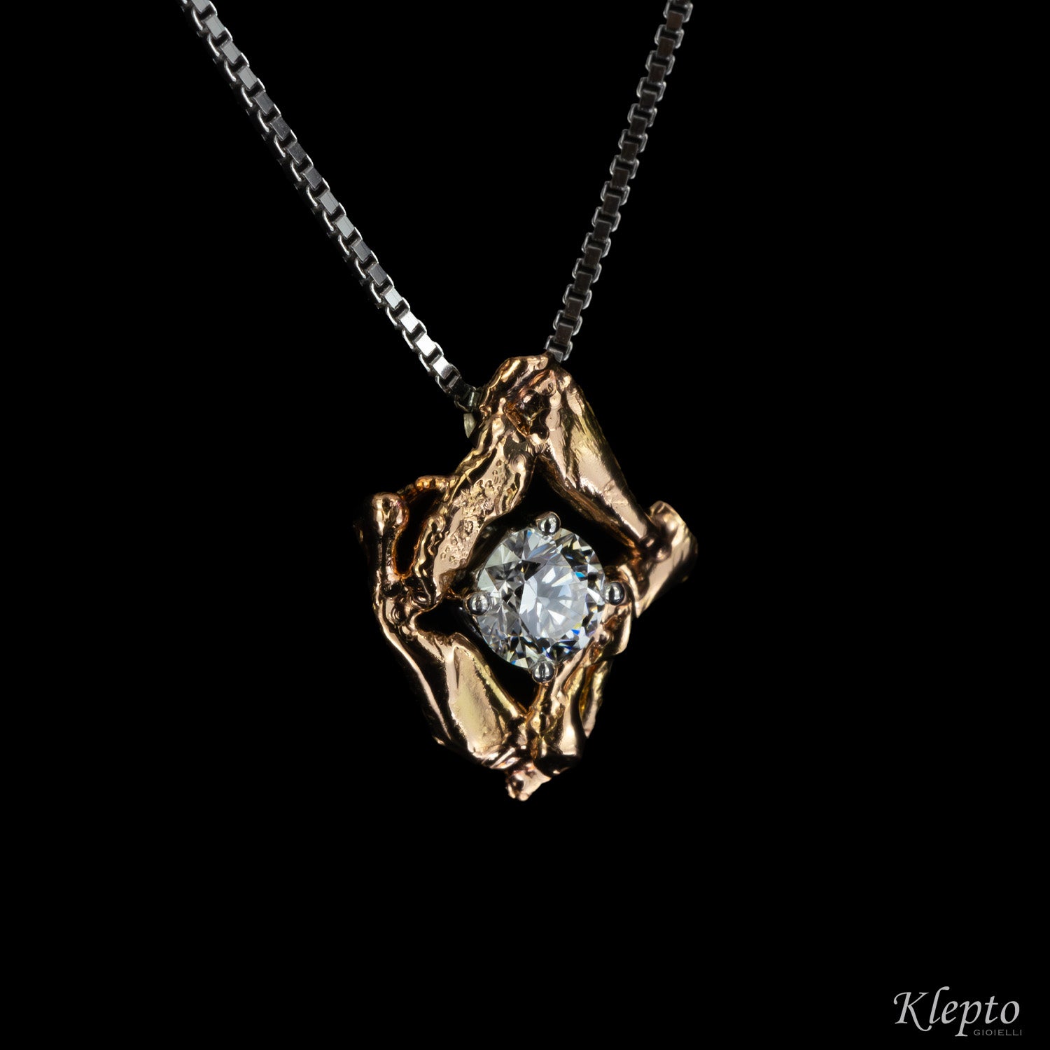Pepita pendant in white and rose gold