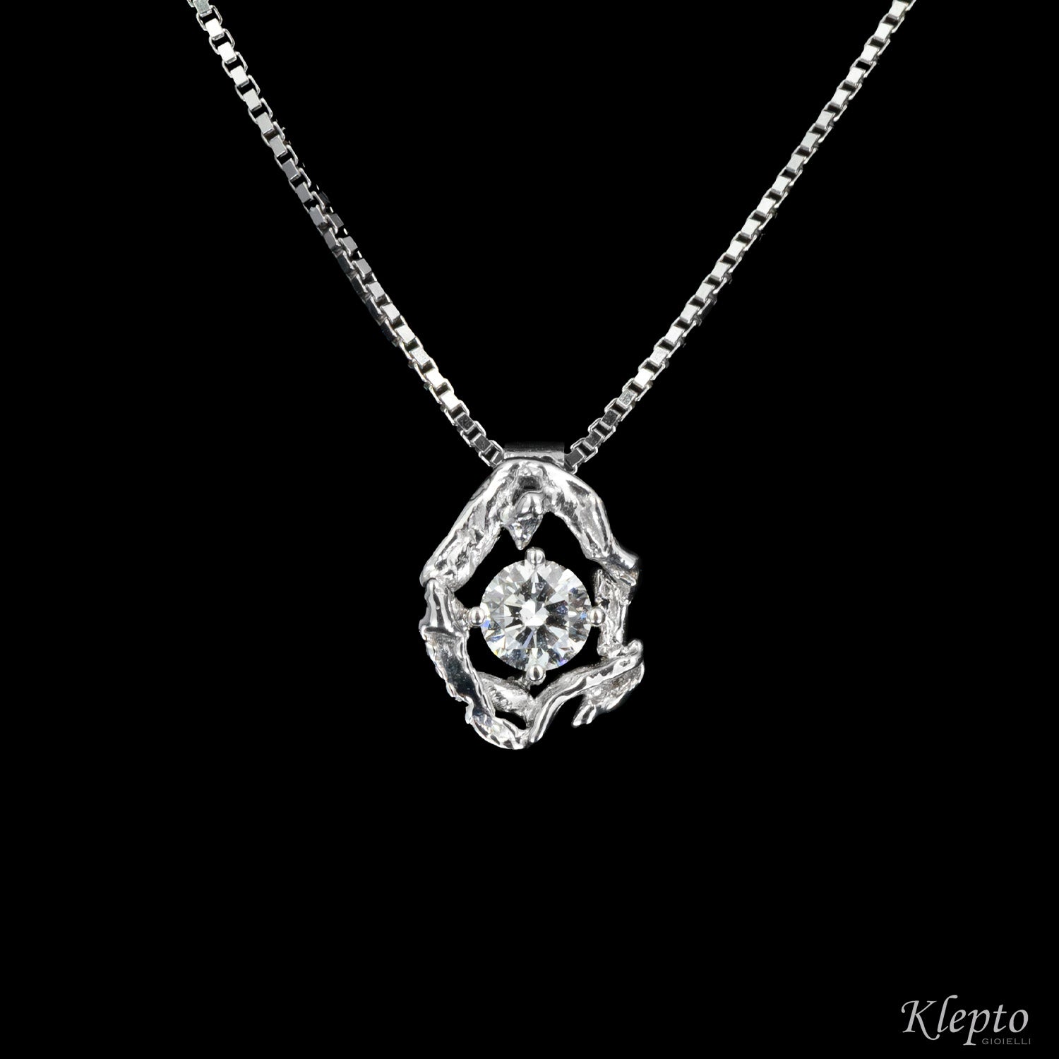 Pepita white gold pendant