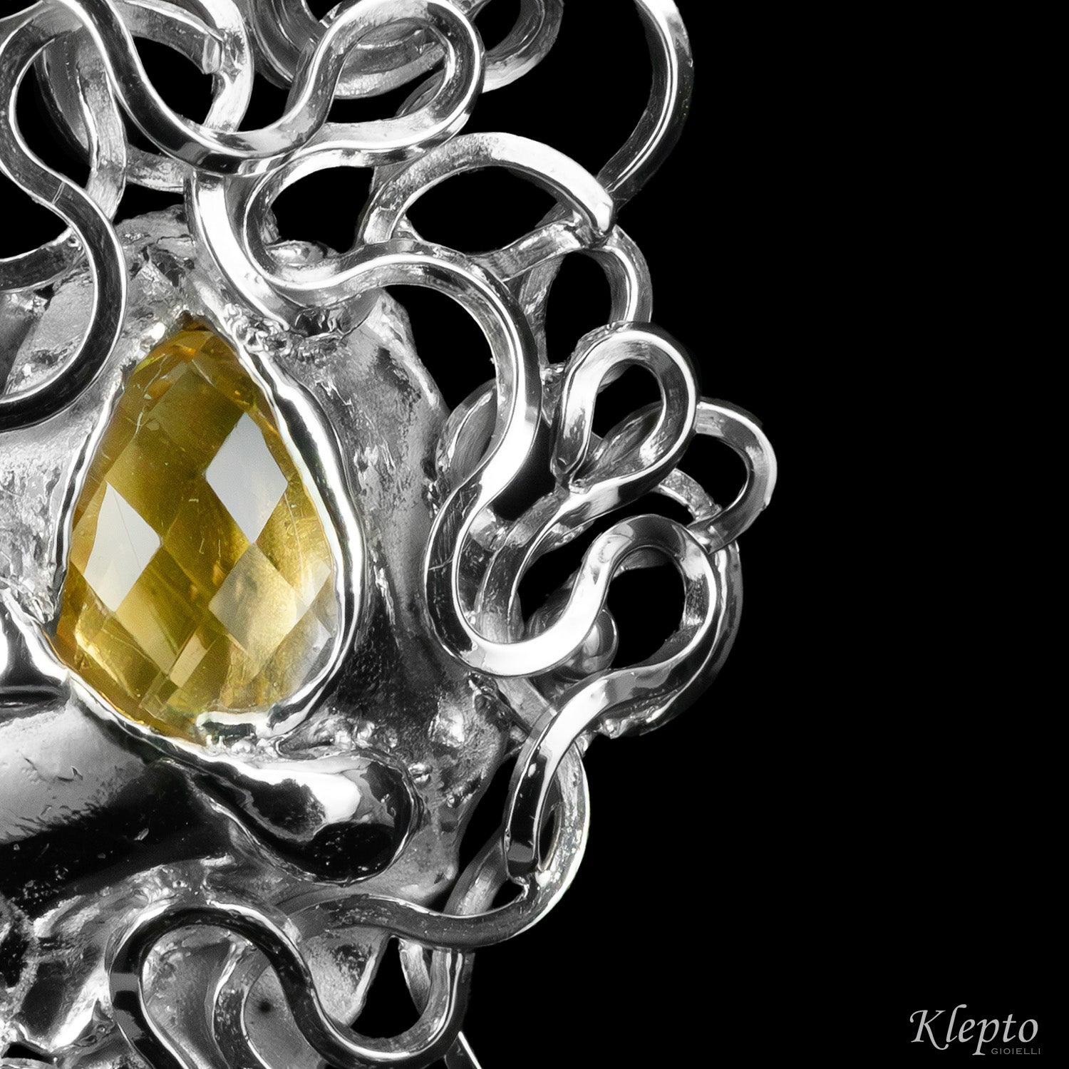 Silnova® Silver Pendant with Faceted Citrine