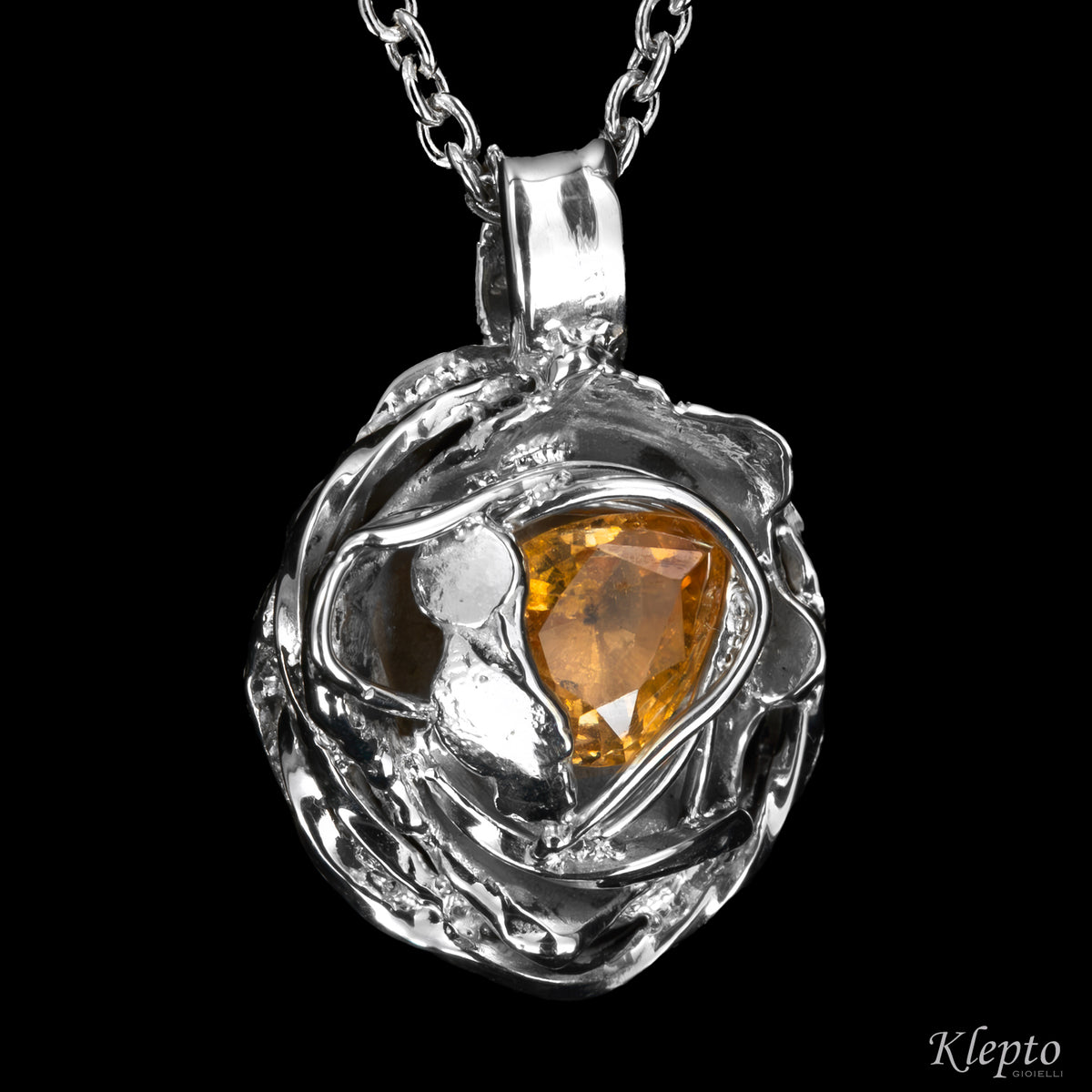 Silnova® Silver Pendant with Citrine
