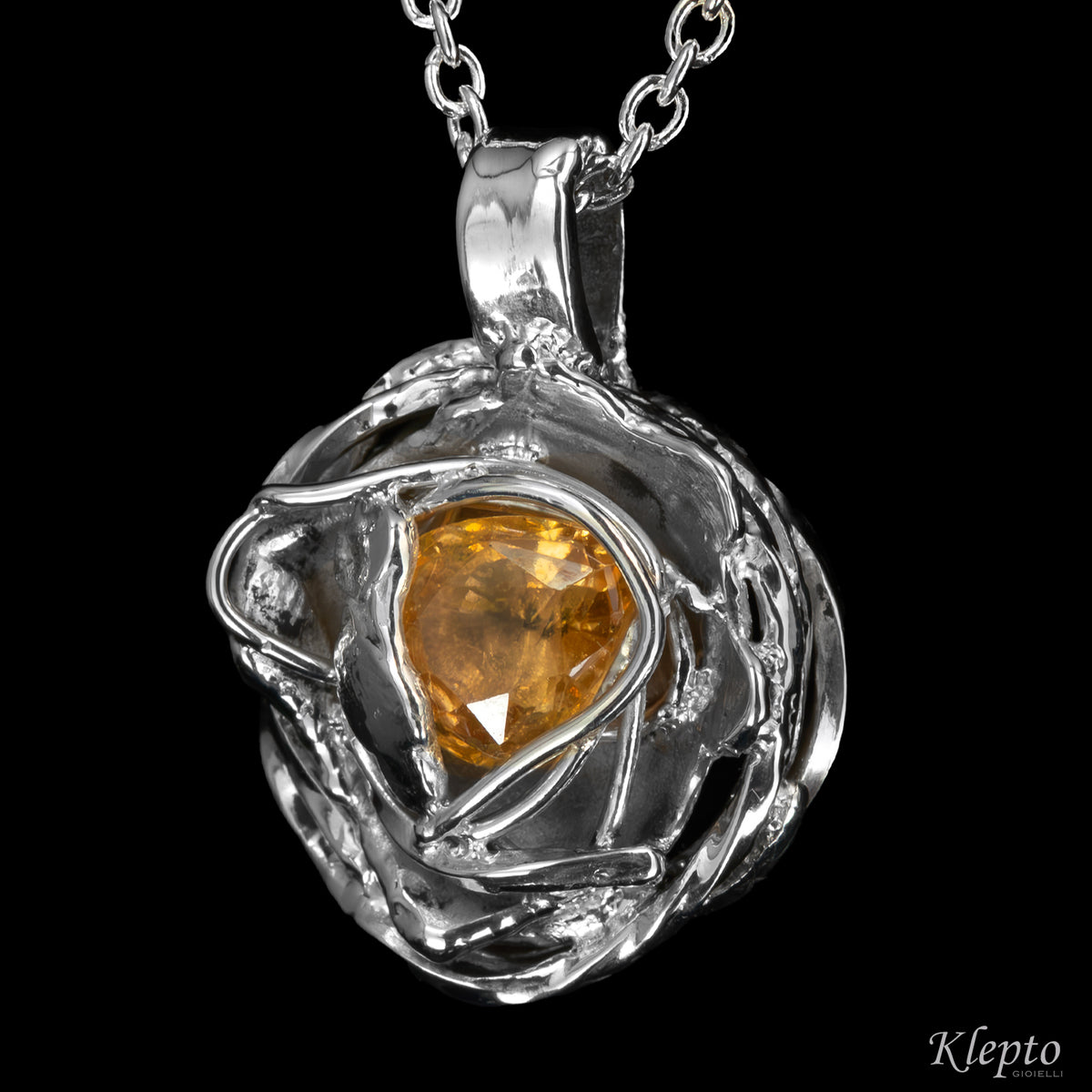 Silnova® Silver Pendant with Citrine