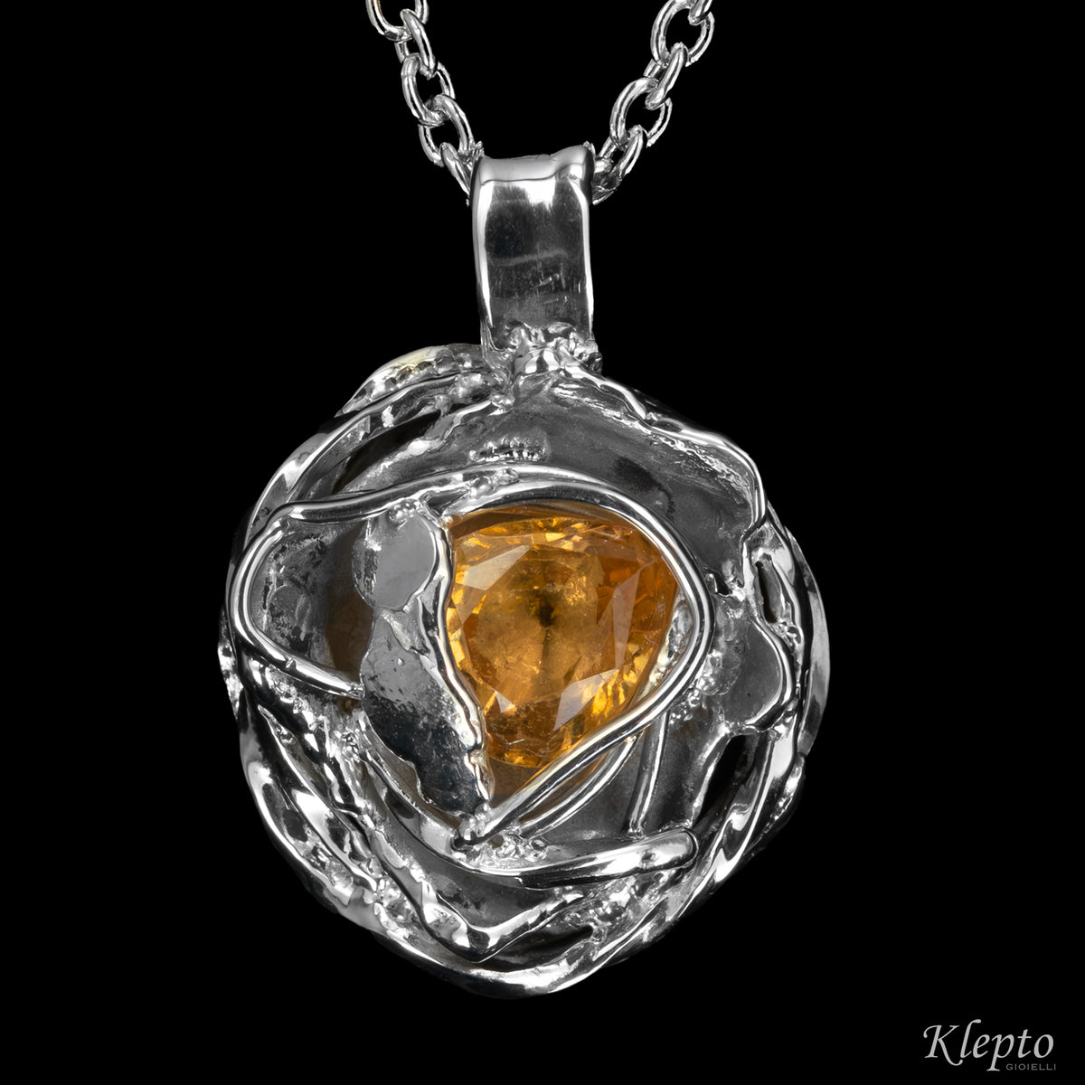 Silnova® Silver Pendant with Citrine