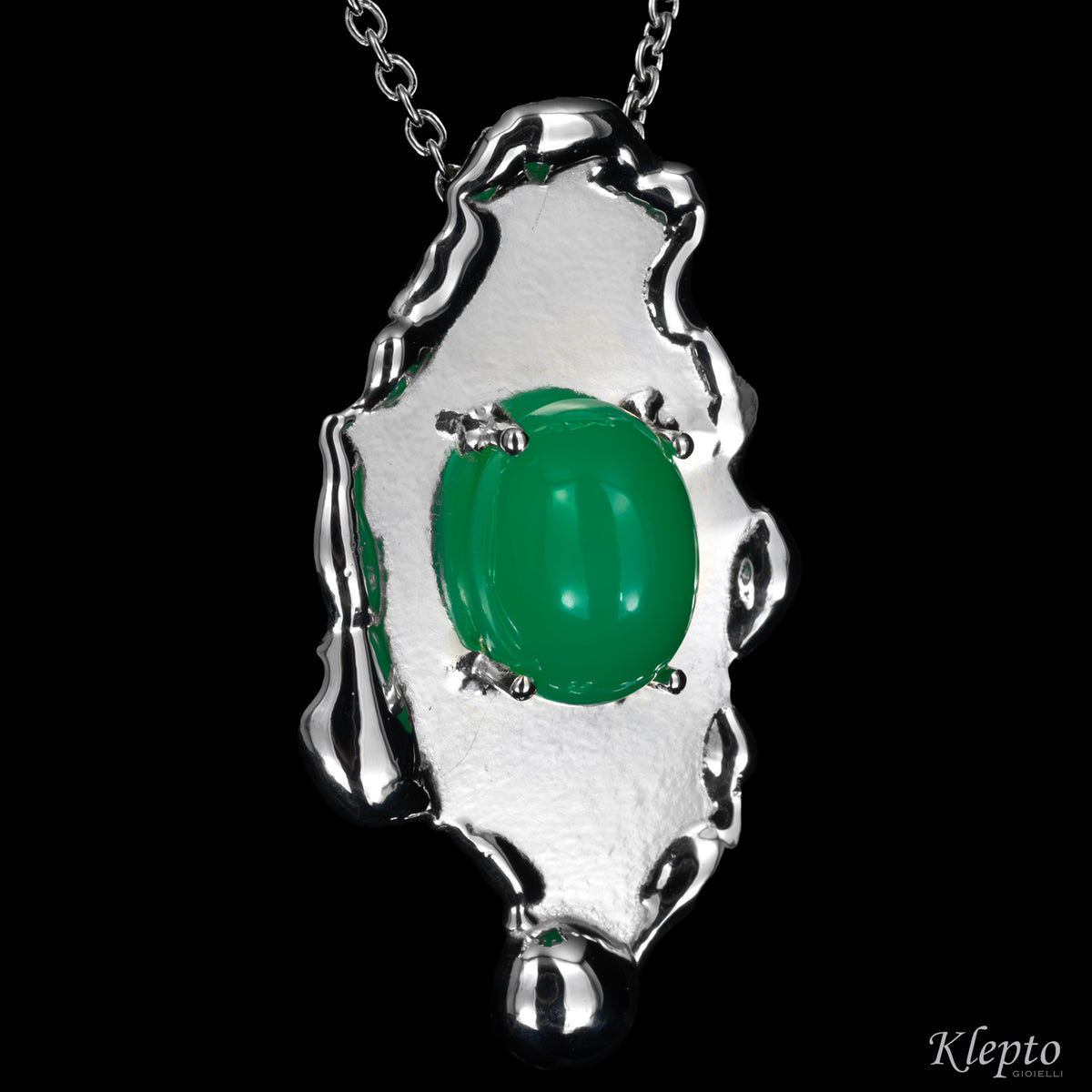Silnova® Silver Pendant with Chrysoprase