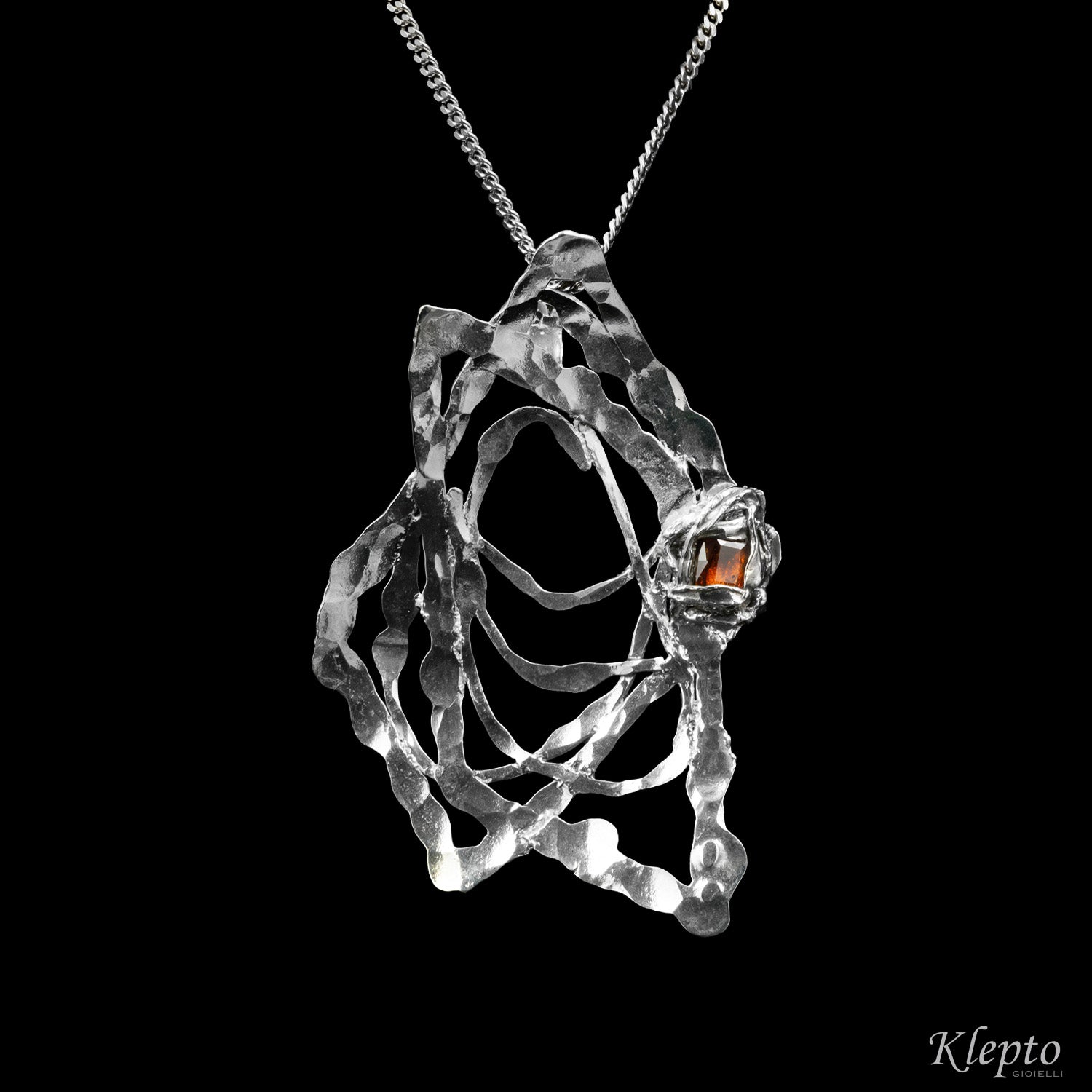 Silnova® Silver Pendant with Garnet