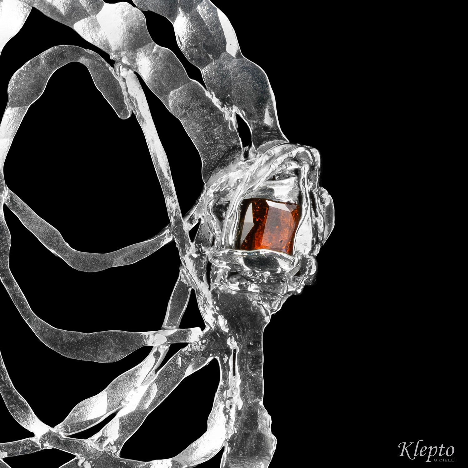 Silnova® Silver Pendant with Garnet