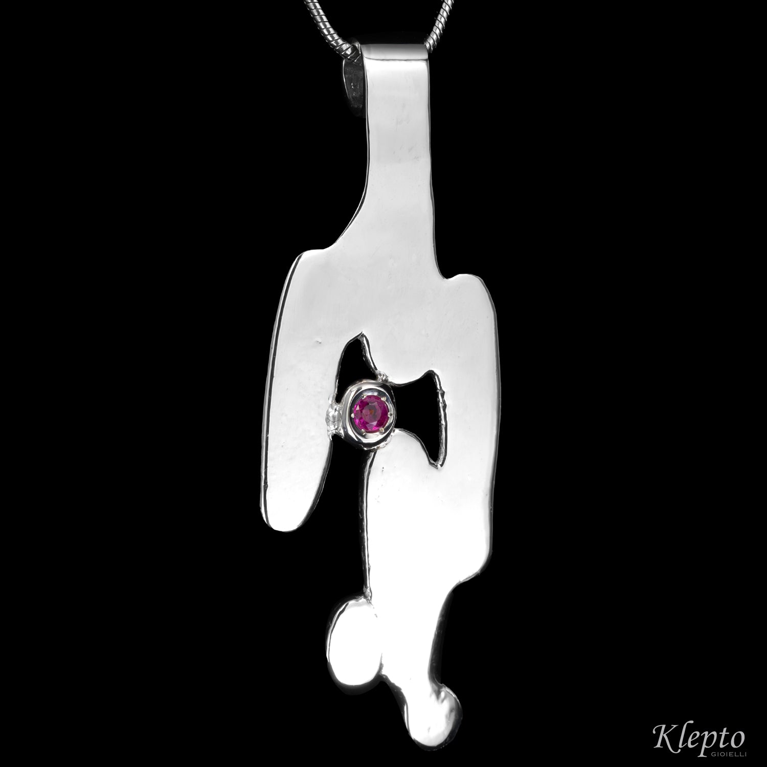 Silnova® Silver Pendant with Ruby