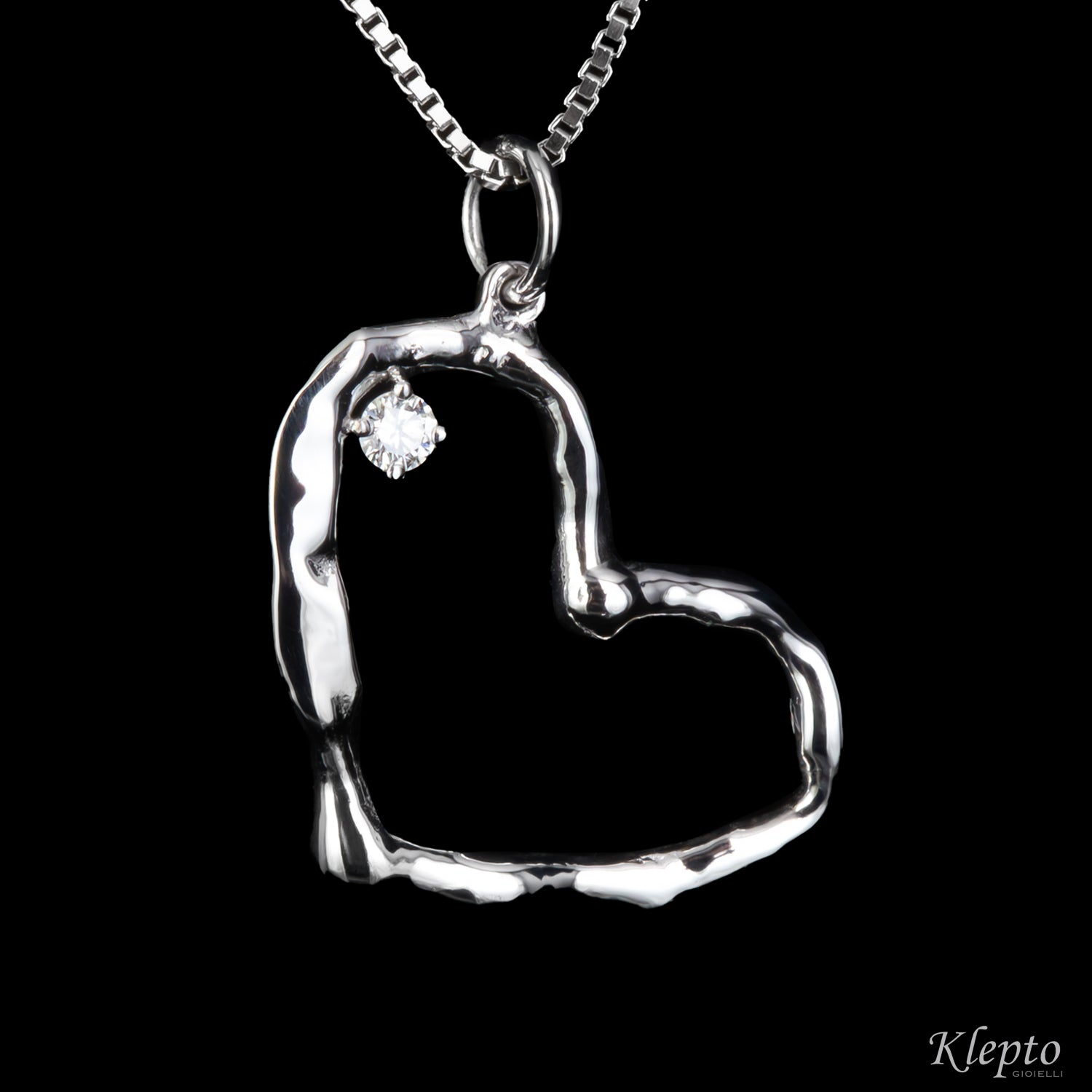 Flame-Fused Heart Gold Pendant