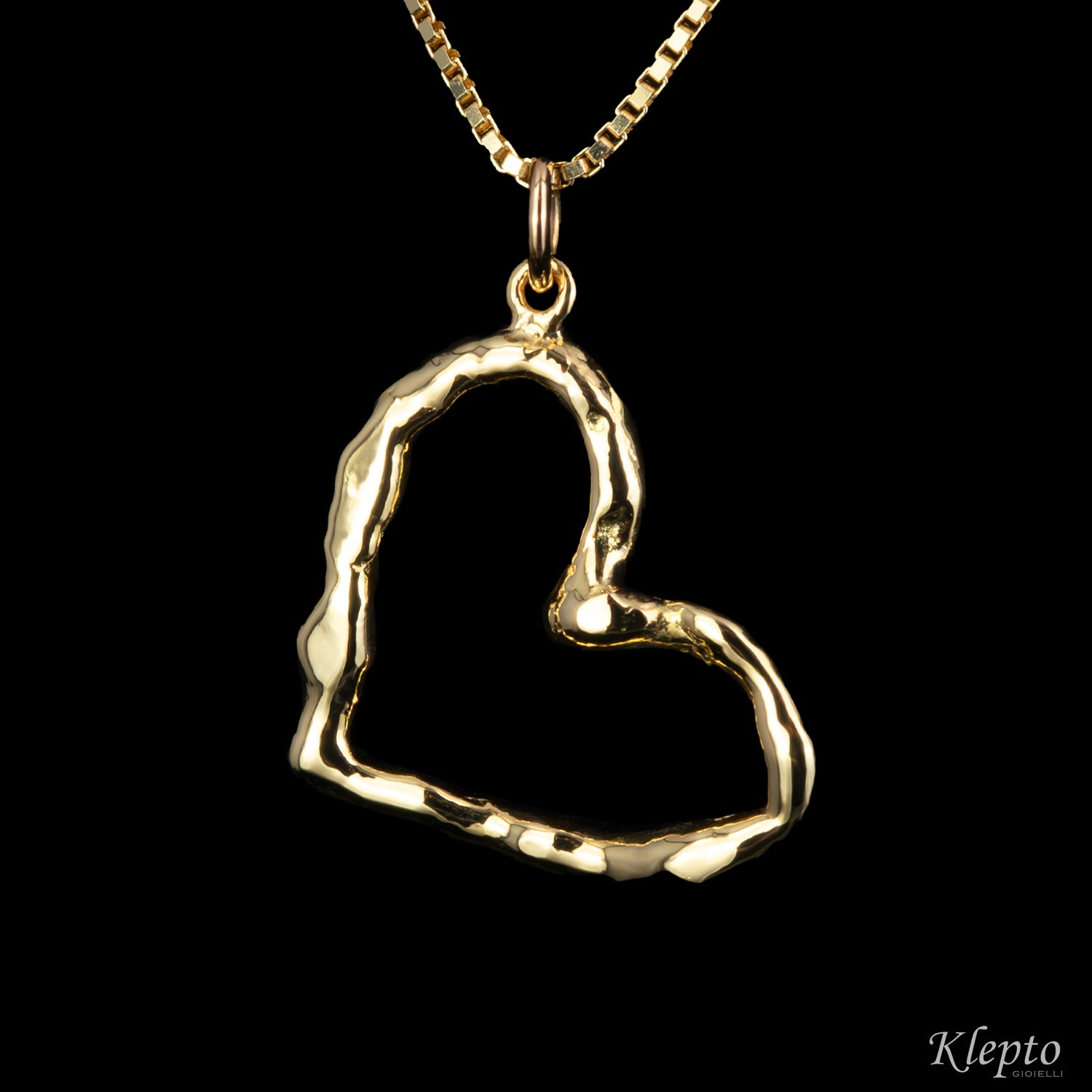 Flame-Fused Heart Gold Pendant