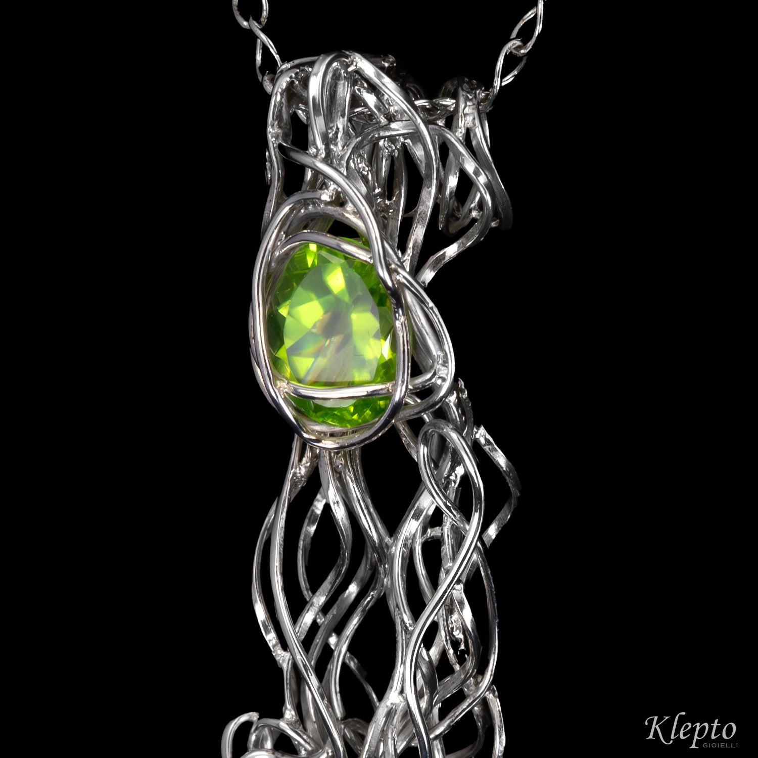 Silver Silnova® Pendant with Peridot