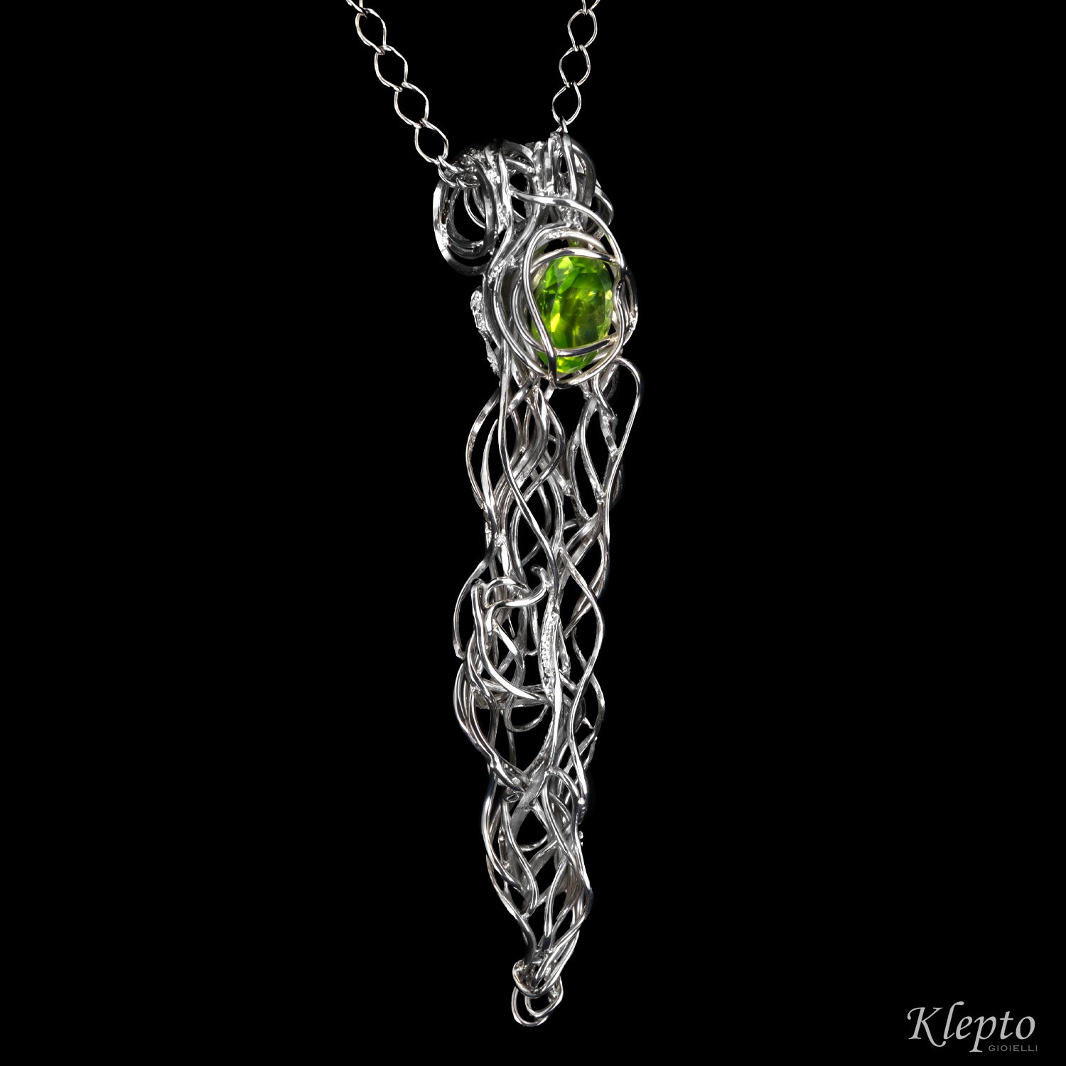 Silver Silnova® Pendant with Peridot