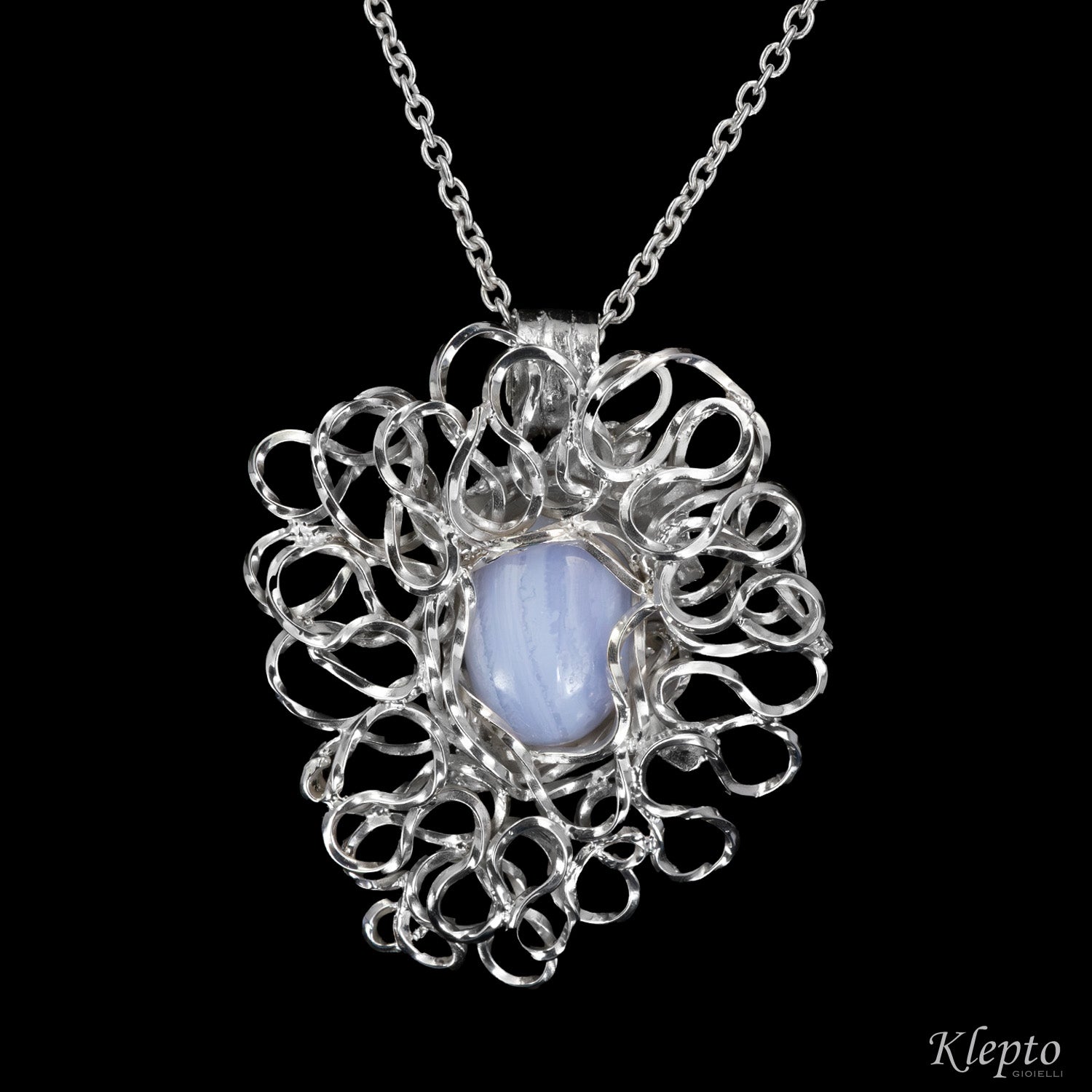 Silnova® Silver Pendant with Chalcedony