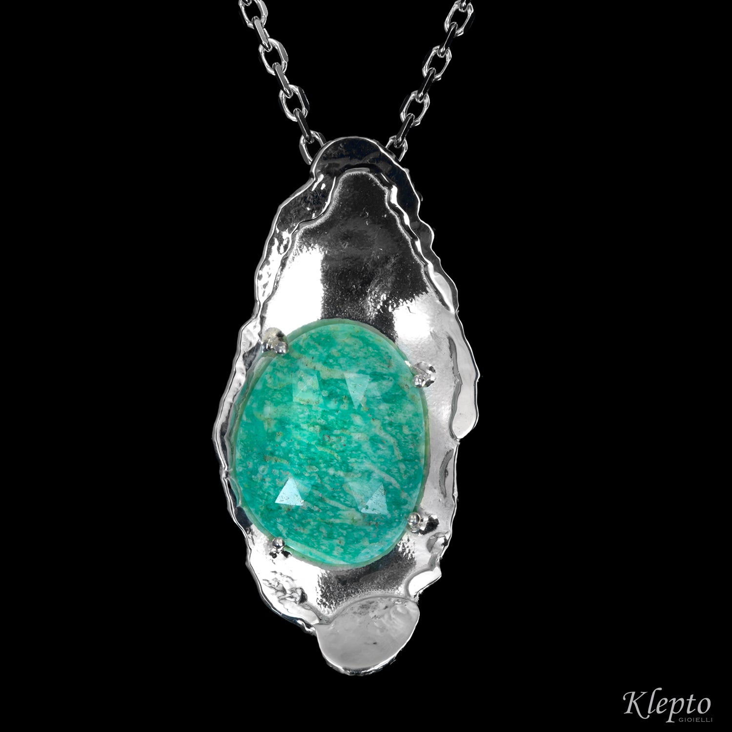Silver Silnova® Pendant with Amazonite
