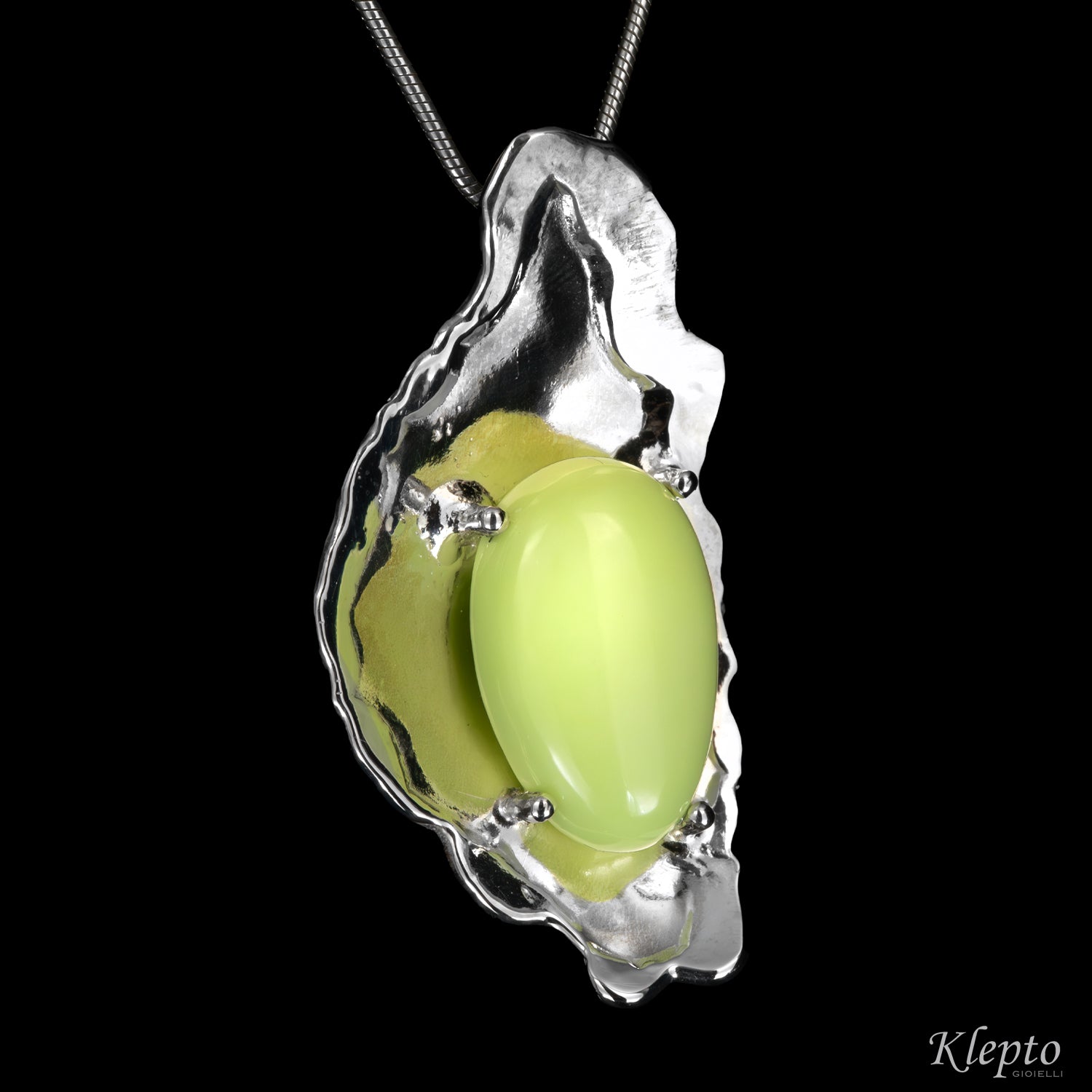 Silver Pendant Silnova® with Gaspeite