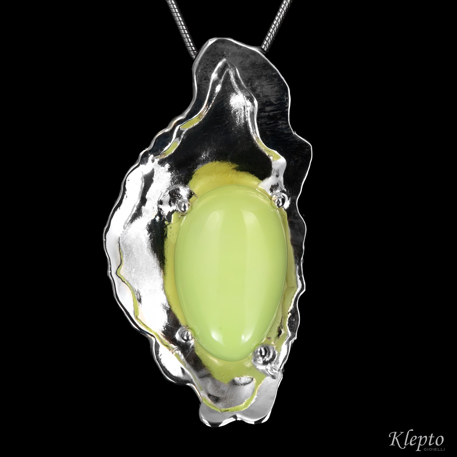 Silver Pendant Silnova® with Gaspeite